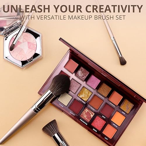 Miniatura 5 de BEAKEY Juego de brochas de maquillaje, 18 brochas de maquillaje Tap Paw profesionales de alta gama para una base perfecta, polvo, corrector, crema,