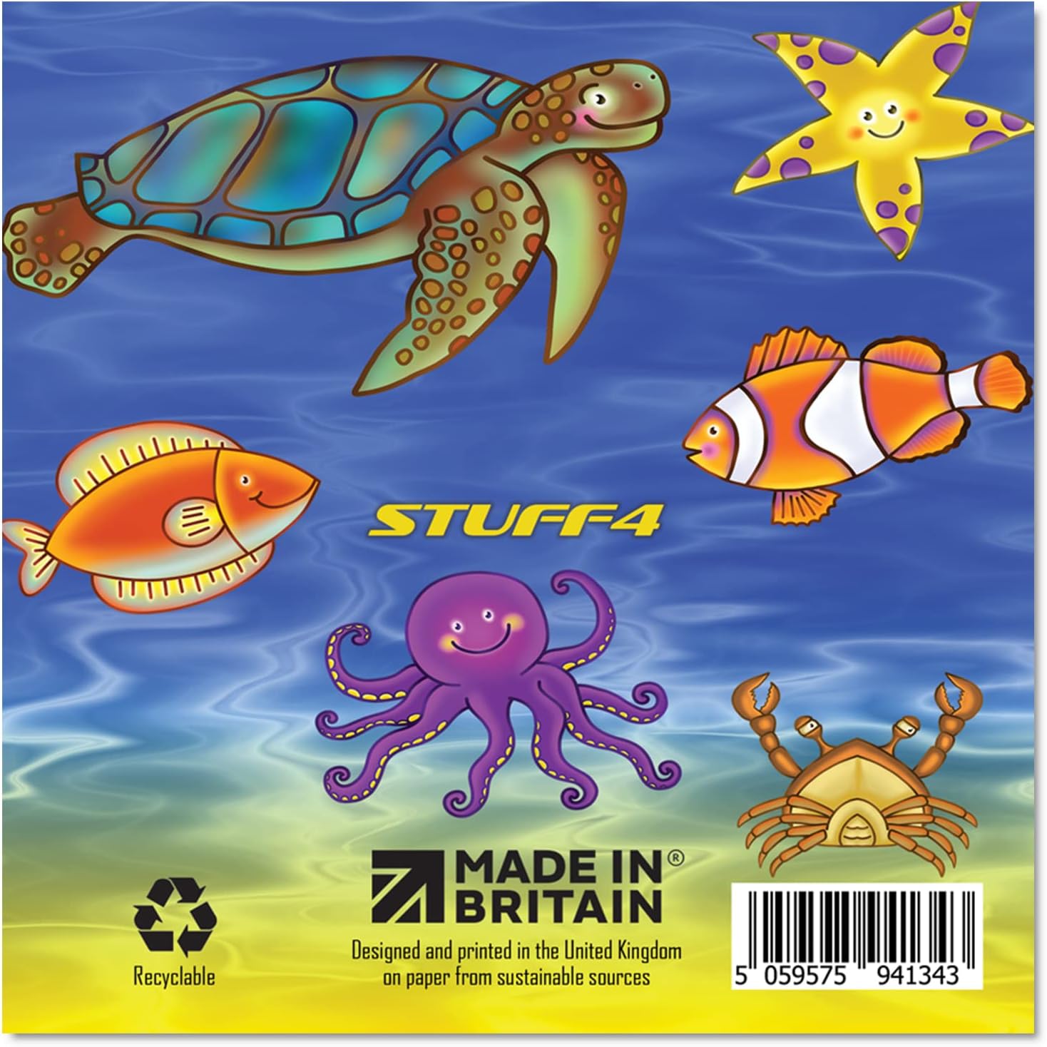 9th Birthday Card Boy Girl - Sealife Birthday Card - Happy Birthday Card 9 Year Old Boy, Girl Boys Birthday Cards for Him Her, 5.7 x 5.7 Inch Greeting Card for Son Nephew Grandson Daughter Brother