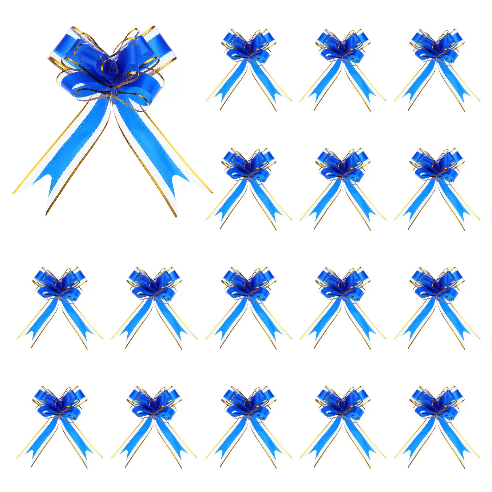 sourcing map 50pcs Dark Blue Pull Bows 5.9 Inches Wide Large Ribbon Gift Bows for Gift Wrapping Gift Baskets Decor Wedding Parties Birthday Florist Packaging and Decoration