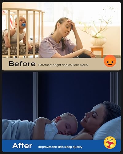 Miniatura 5 de Cortinas opacas para dormitorio (65 x 57 pulgadas), persianas opacas autoadhesivas fuertes, persianas opacas fáciles de pegar para guardería, uso de