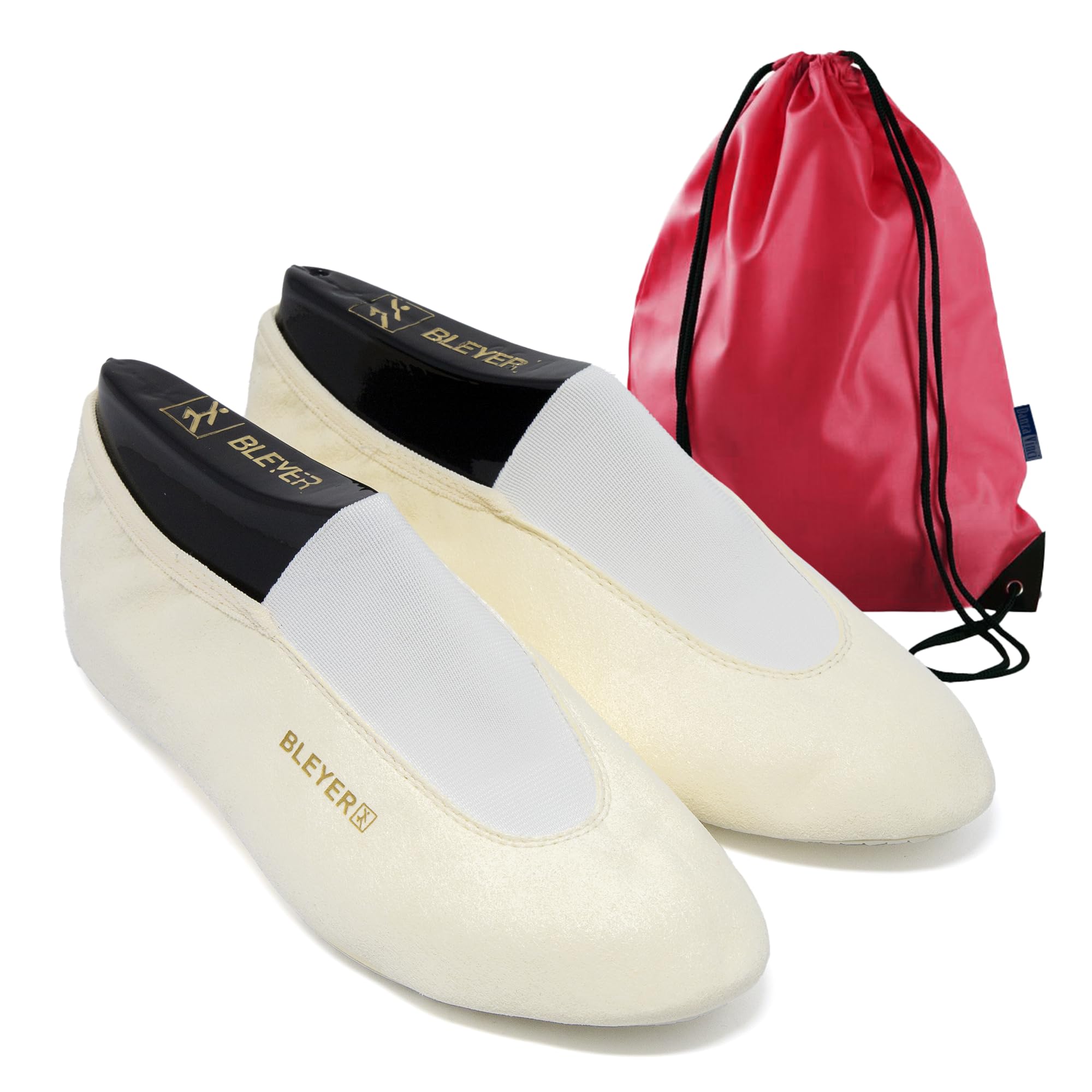 Bundle Bleyer Kunstturnschuhe 2007 Professional mit Schuhbeutel, Schläppchen aus Microvelours für Kinder und Erwachsene, Turnschläppchen