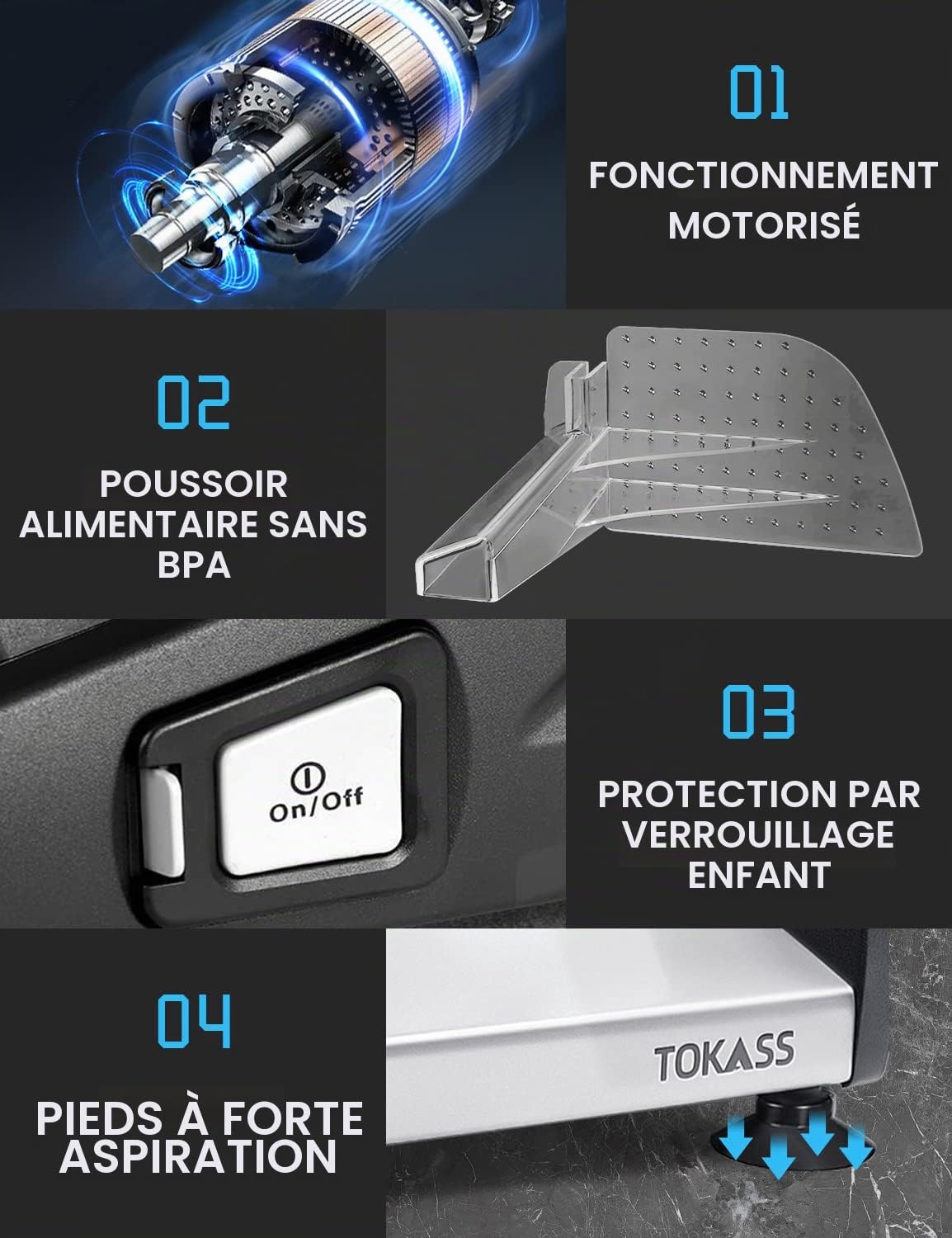 Trancheuse Électrique 200W en Acier Inoxydable — Trancheuse à Jambon, Viande, Pain, Saucisson et Fromage — 2 Lames Interchangeables de 190 mm — Épaisseur Réglable 0-15 mm