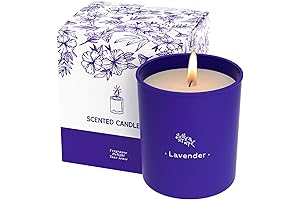 Lavender Candles - Pure & Natural Lavender Candle Aromatherapy for Relaxation and Stress Relief