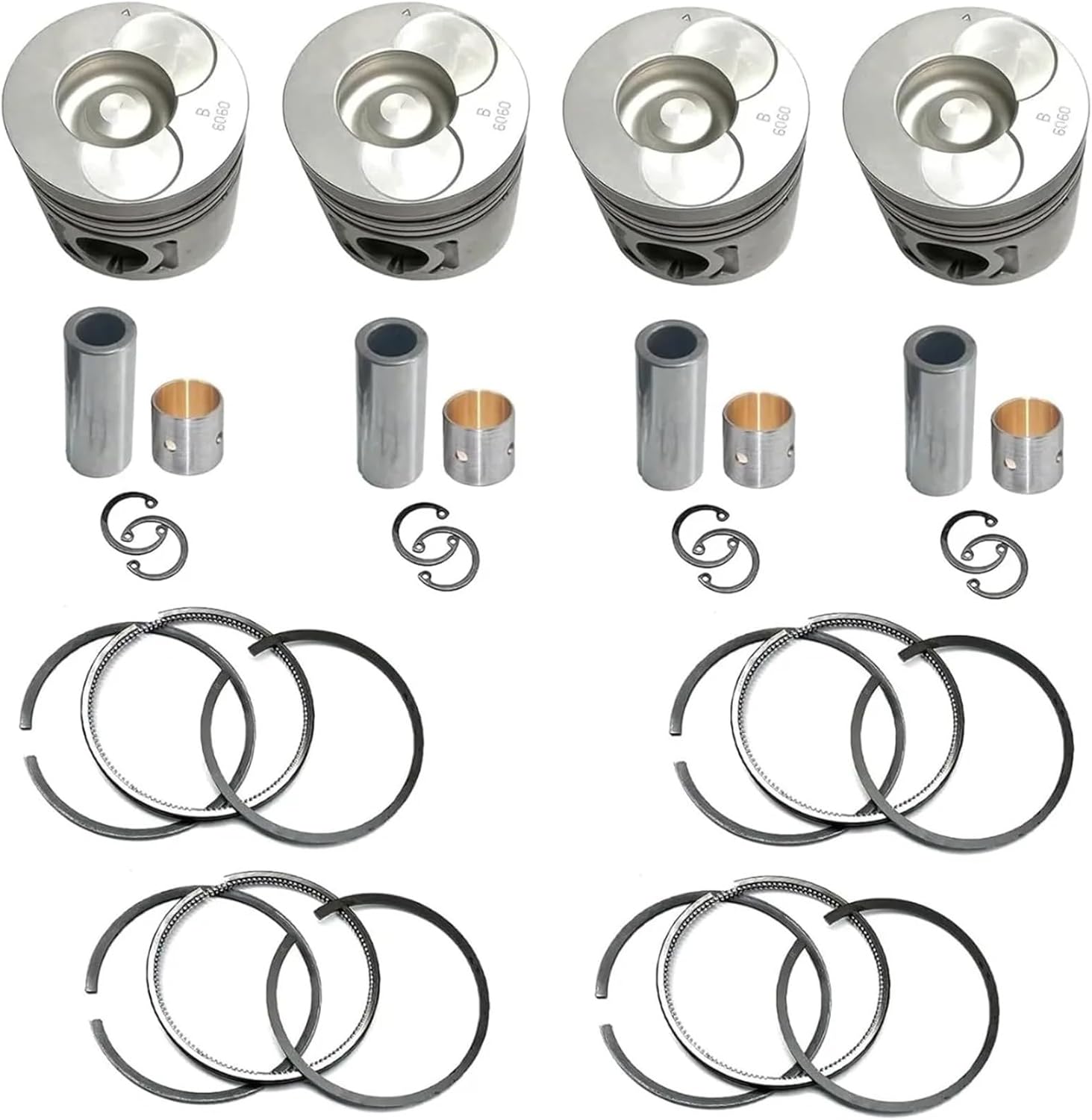 Overhaul Rebuild Kit For 4JB1 Engine DH55 SK60 SK70 SK75 Excavator(Round Piston Base&34MM Piston Pin)