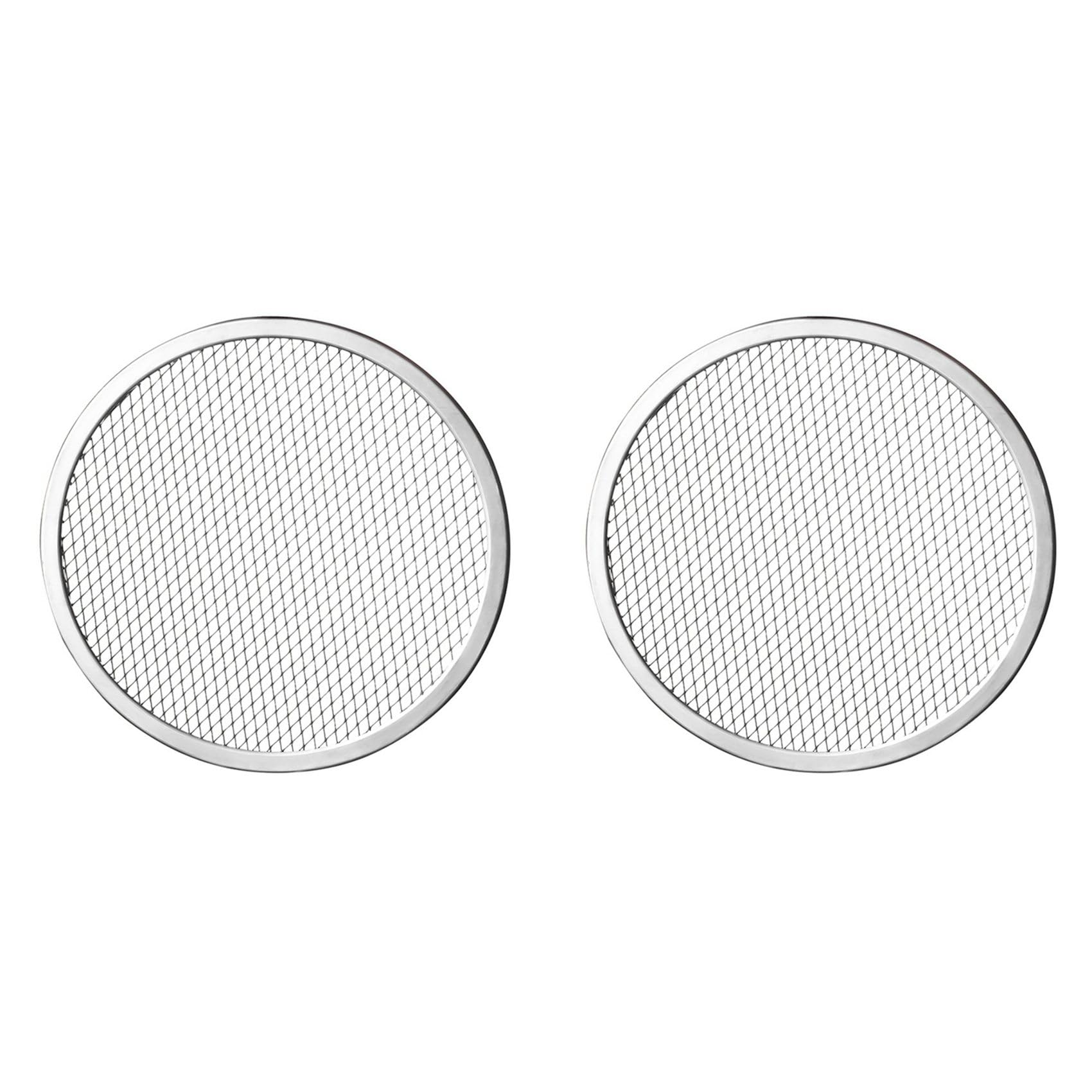 Vjsujehgy 2pcs 13inch Aluminum Seamless Rim Pizza Baking Screen - Perfect Crisp, Enhanced Airflow