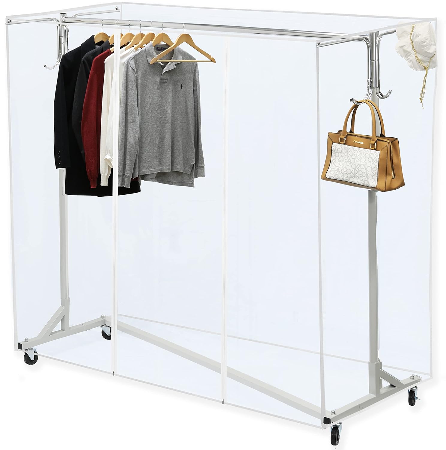 Simple Houseware Industrial Grade Z-Base Garment Rack, 400lb Load with ...