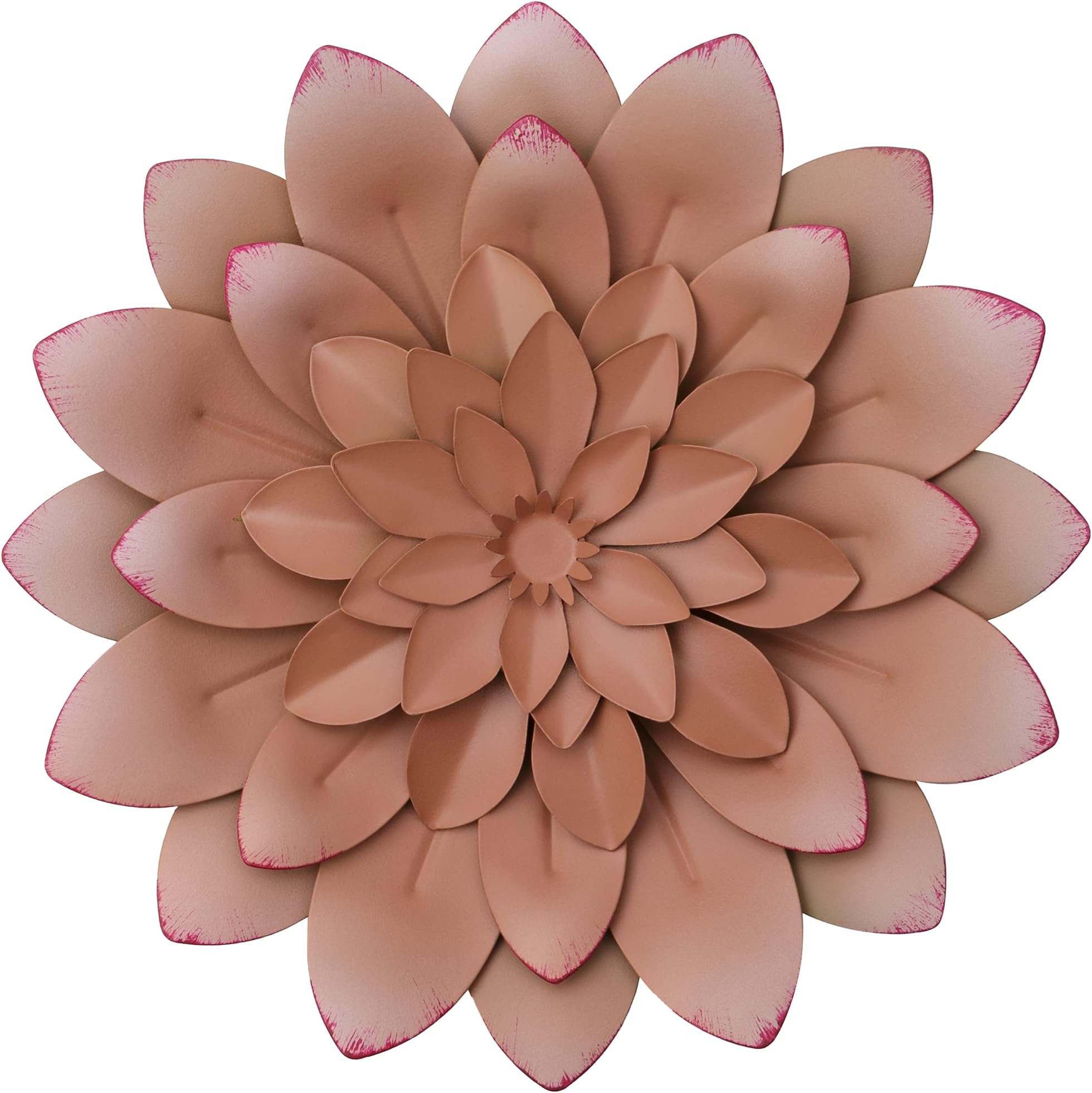 Everydecor Succulent Metal Flowers Wall Decor – Pink, Hand Painted, 3D Flower Art Decoration for Living Room, Bedroom, Kitchen, Bathroom - Floral Decor for Indoor & Outdoor Use