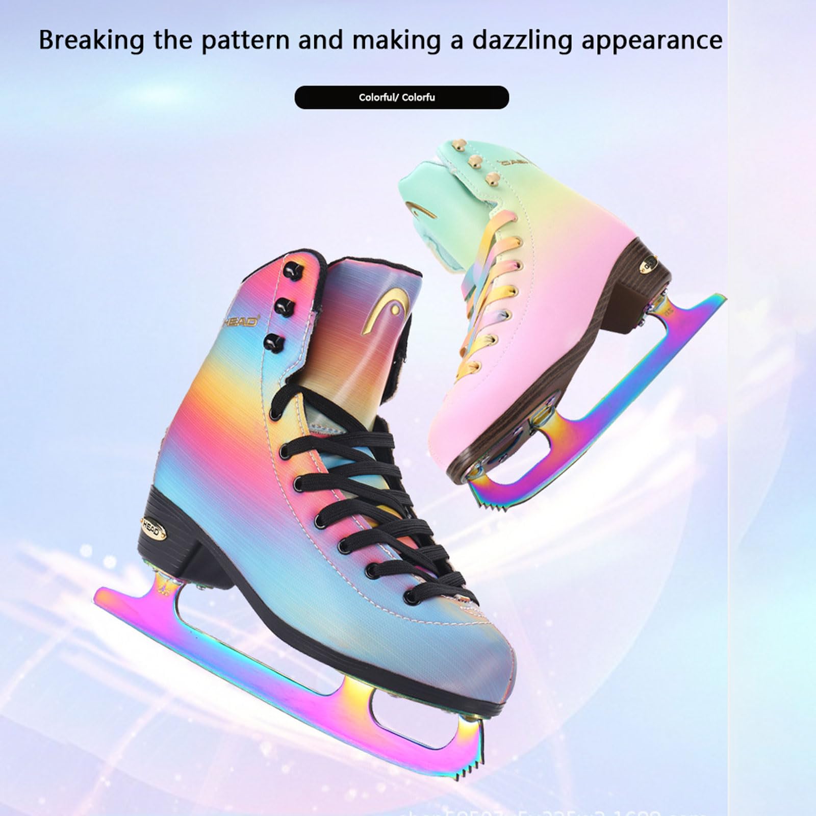 Patins à Glace pour Femme,Patins à Glace Artistiques ,Laçage Classique,Soutien léger,Patins à Glace pour Femmes,Enfants et Jeunes,pour Une Utilisation en extérieur et sur Les patinoires