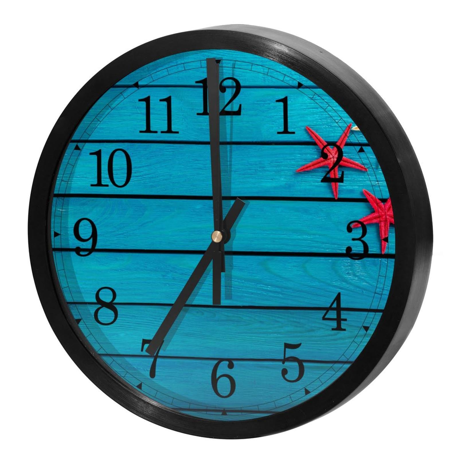 Horloge murale silencieuse à quartz ronde et bleue pour le bureau