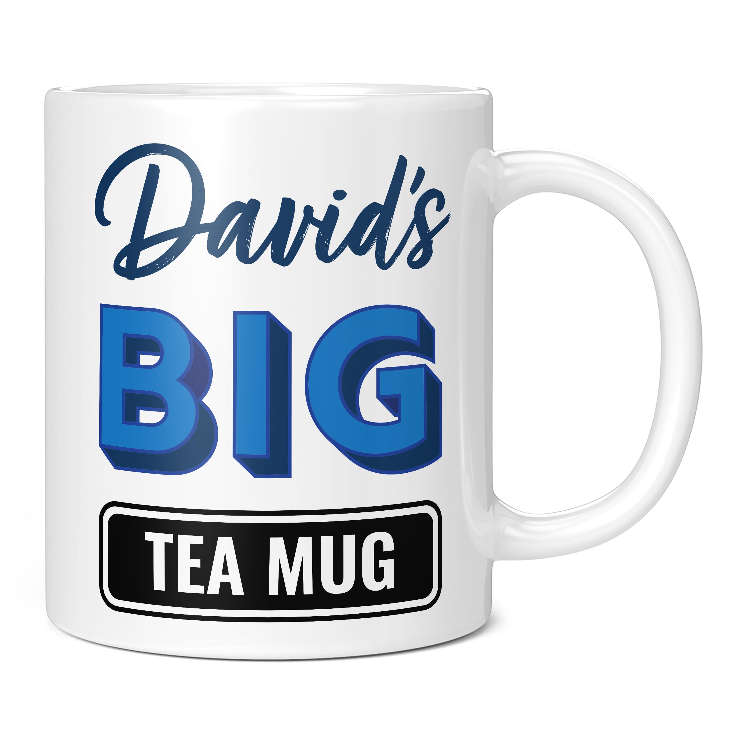 Mug Monster - Personalised Name Big Tea Mug, Custom Father's Day, Customisable Birthday Present for Him, Giant Mugs for Men, Huge Cup Hot Drinks, Oversized Tea Cup, Extra Large Ceramic Gift