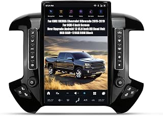 AuCar Upgrade 15.6 Inch Touch Screen Android 13 Car Radio Head Unit for GMC Sierra Chevrolet Silverado 2015-2019 (Only OEM 4" Screen) GPS Navigation Car Multimedia Player (Piano Black)