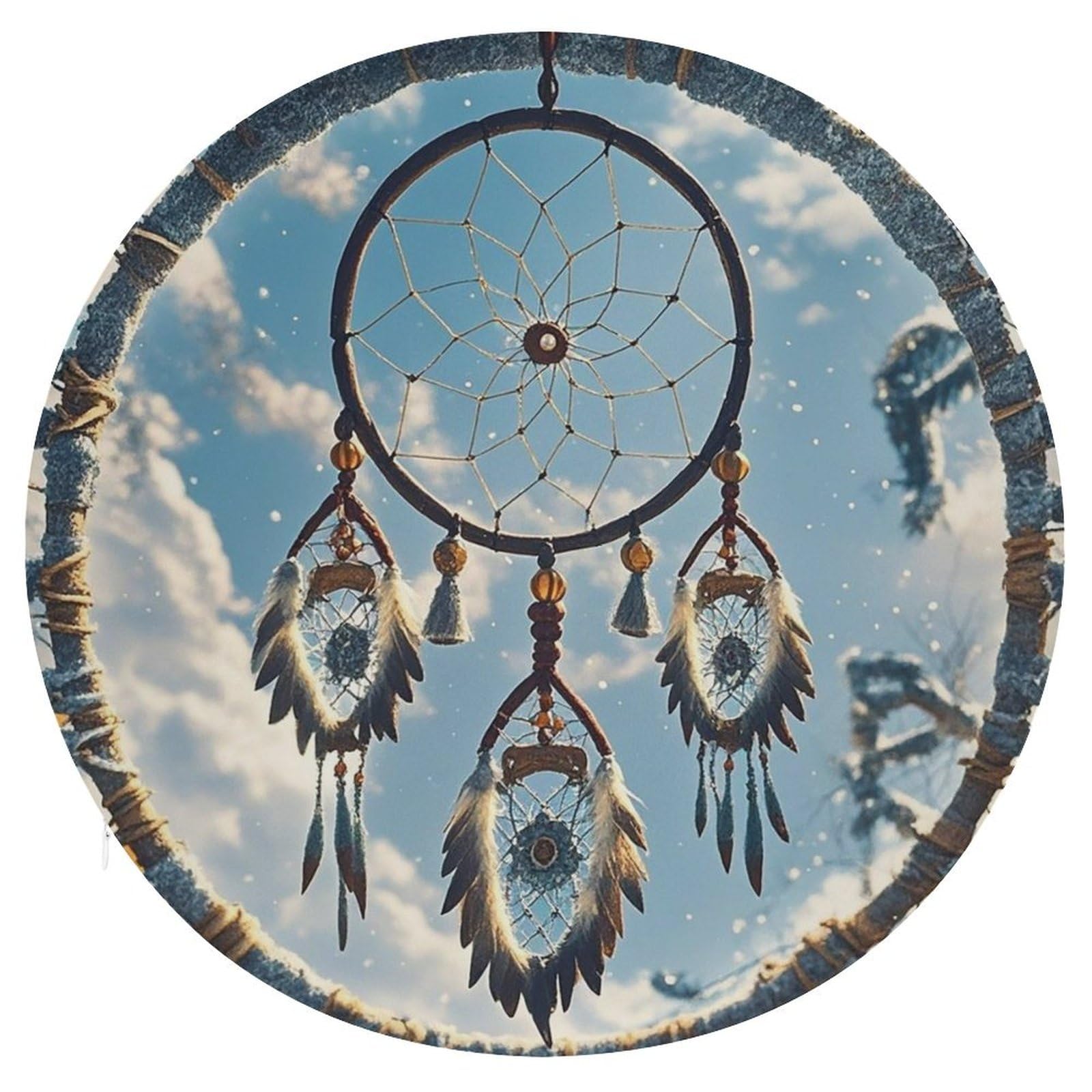 Coussin de siège rond respirant en coton pour assise prolongée