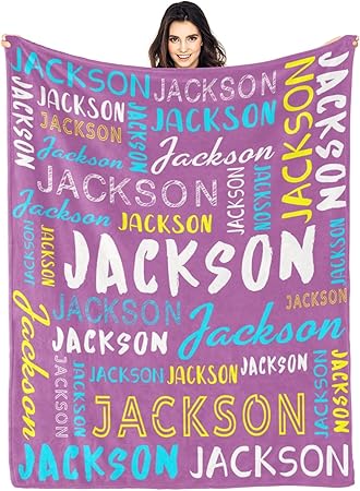 Personalized Name Blanket Customized Baby Blankets for Girls Boys Adults Monogrammed Blankets and Throws Christmas Birthday Mothers Fathers Valentines Day Gift