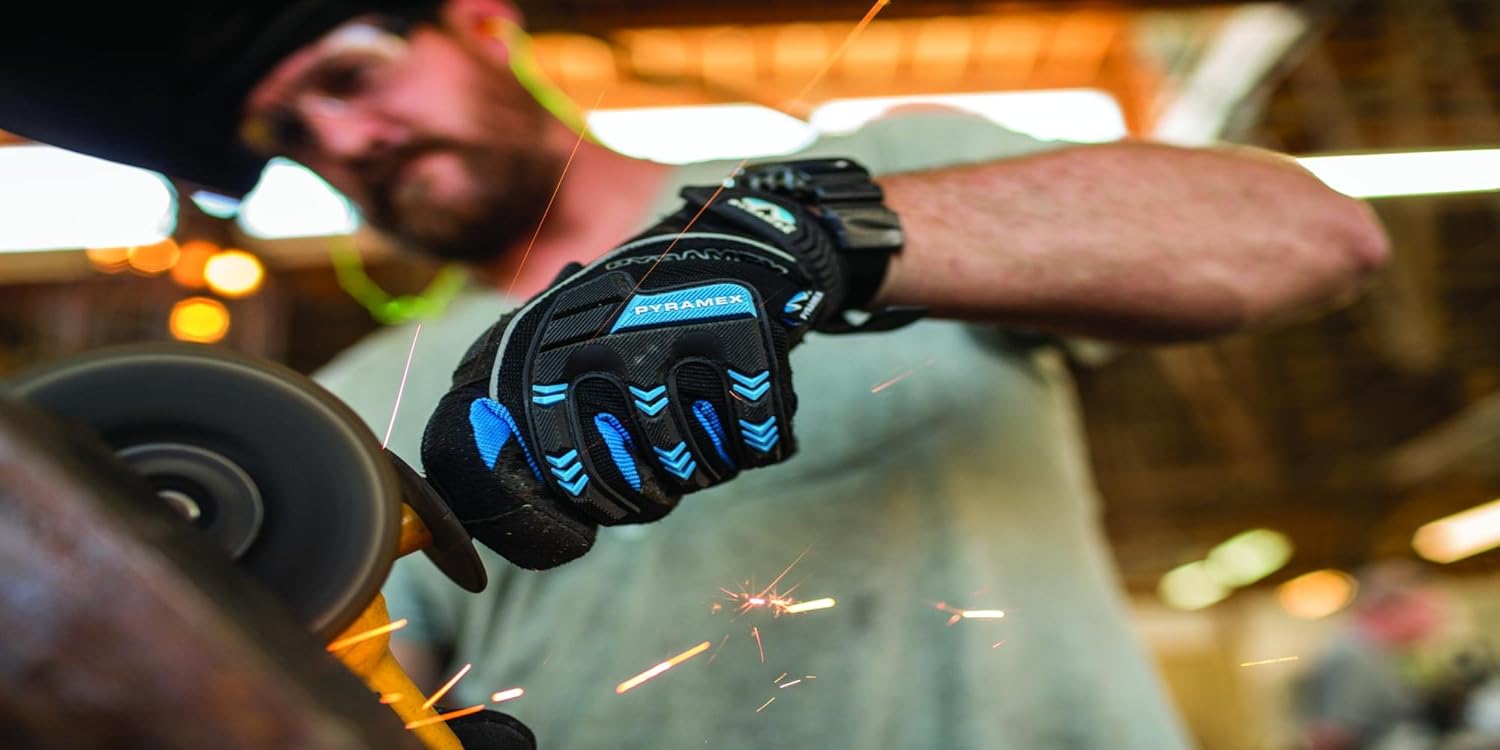 Pyramex Safety GL201XL Heavy Duty Impact Work Gloves, X-Large