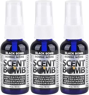 Scent Bomb Air Freshener Spray, 100% Oil Based Concentrated Air Freshener, Air Freshener Spray for Car, Room, Bathroom and Odor Eliminator (Black Bomb, 3 Packs)