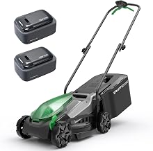 14" Cordless Lawn Mower, 20V Lightweight Push Mower with 2×5.0Ah Battery, Ultra-Quiet Motor for Small Yards, Lawn Care, Backyard Maintenance