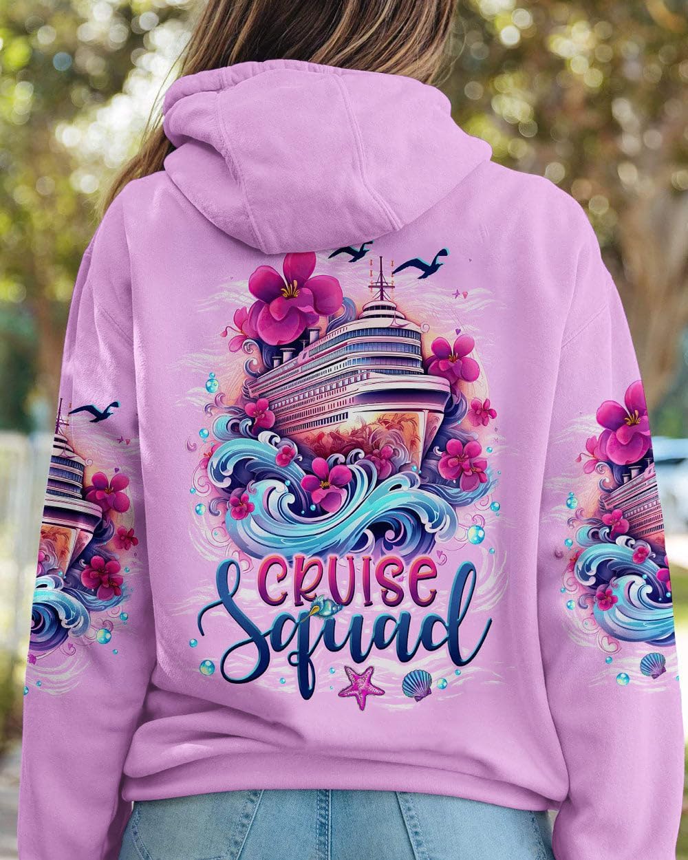 Cruise Hoodie Sweatshirt for Women, Cruise Ship Graphic Pullover, Tropical Beach Vacation Girls Trip Family Cruise Apparel