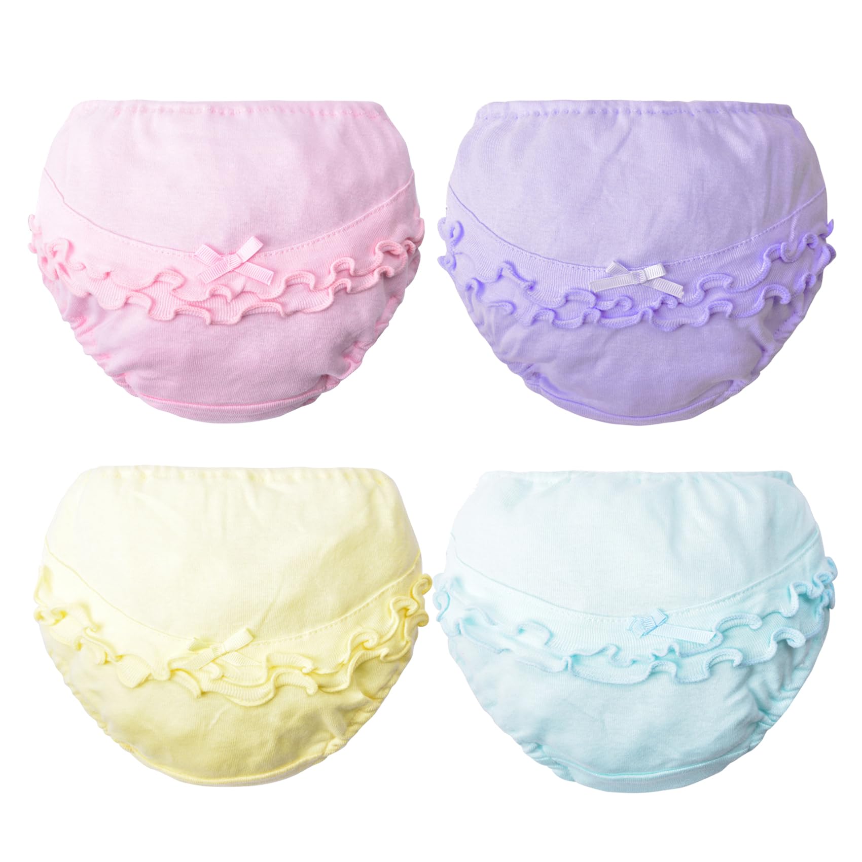 Infant Bloomers Underwear Ruffle Diaper Cover for Baby Girls Toddler Kids Cotton Shorts Panties 4-Pack