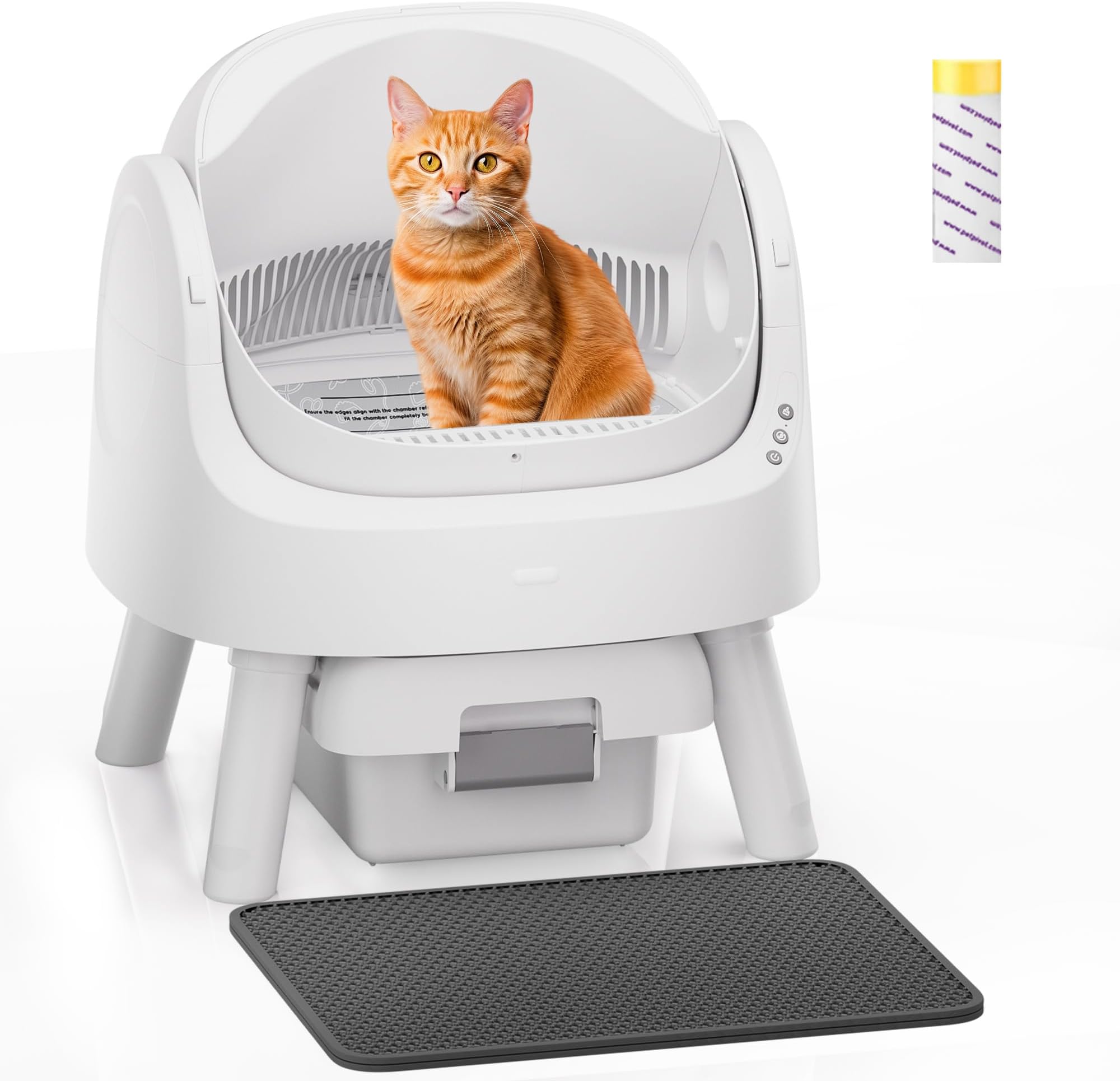 Automatic Self-Cleaning Cat Litter Box - Open Top Design for Multiple Cats