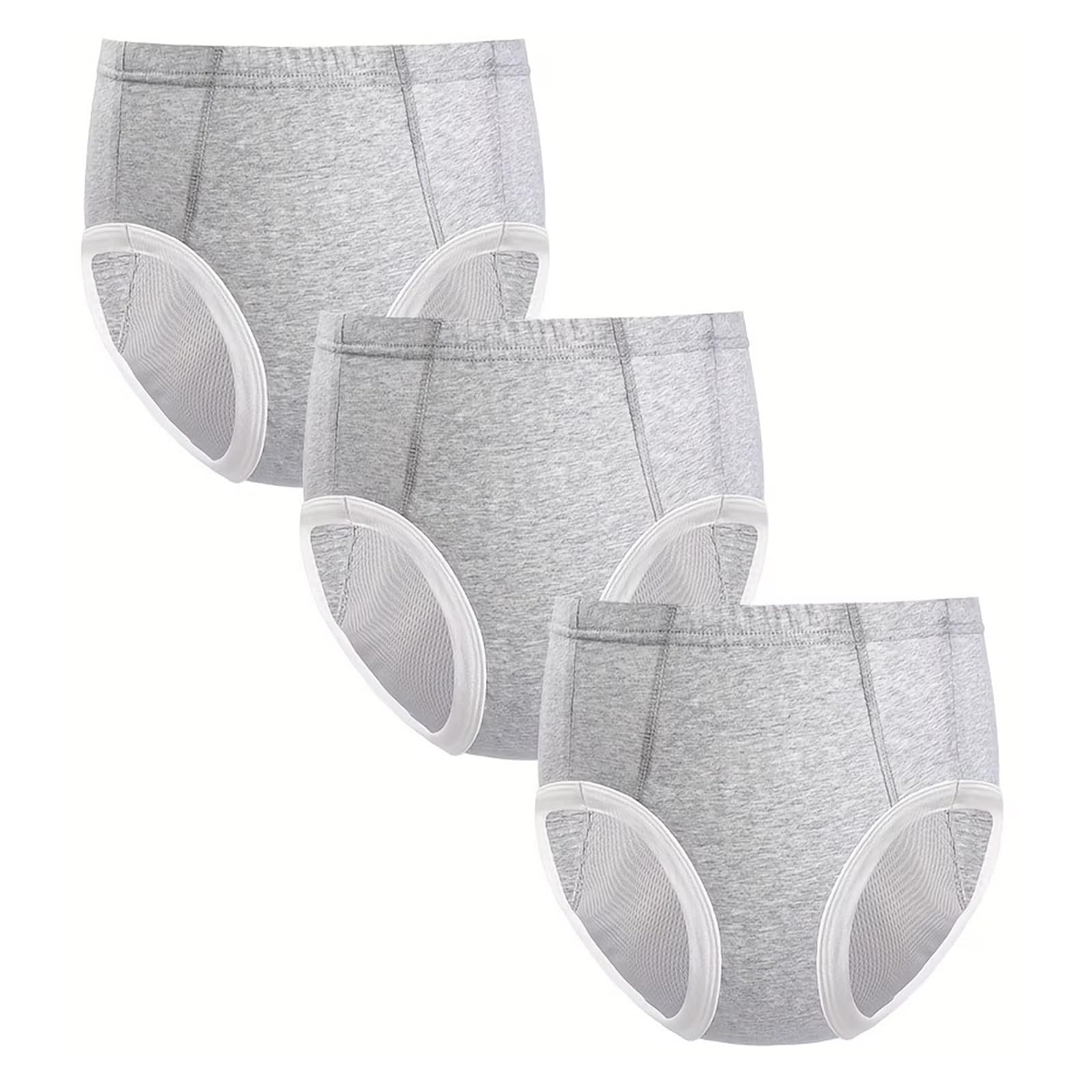Pañales reutilizables para mujeres — Ropa interior especializada para la incontinencia — Bragas lavables para la incontinencia nocturna(Gray,X-Large)