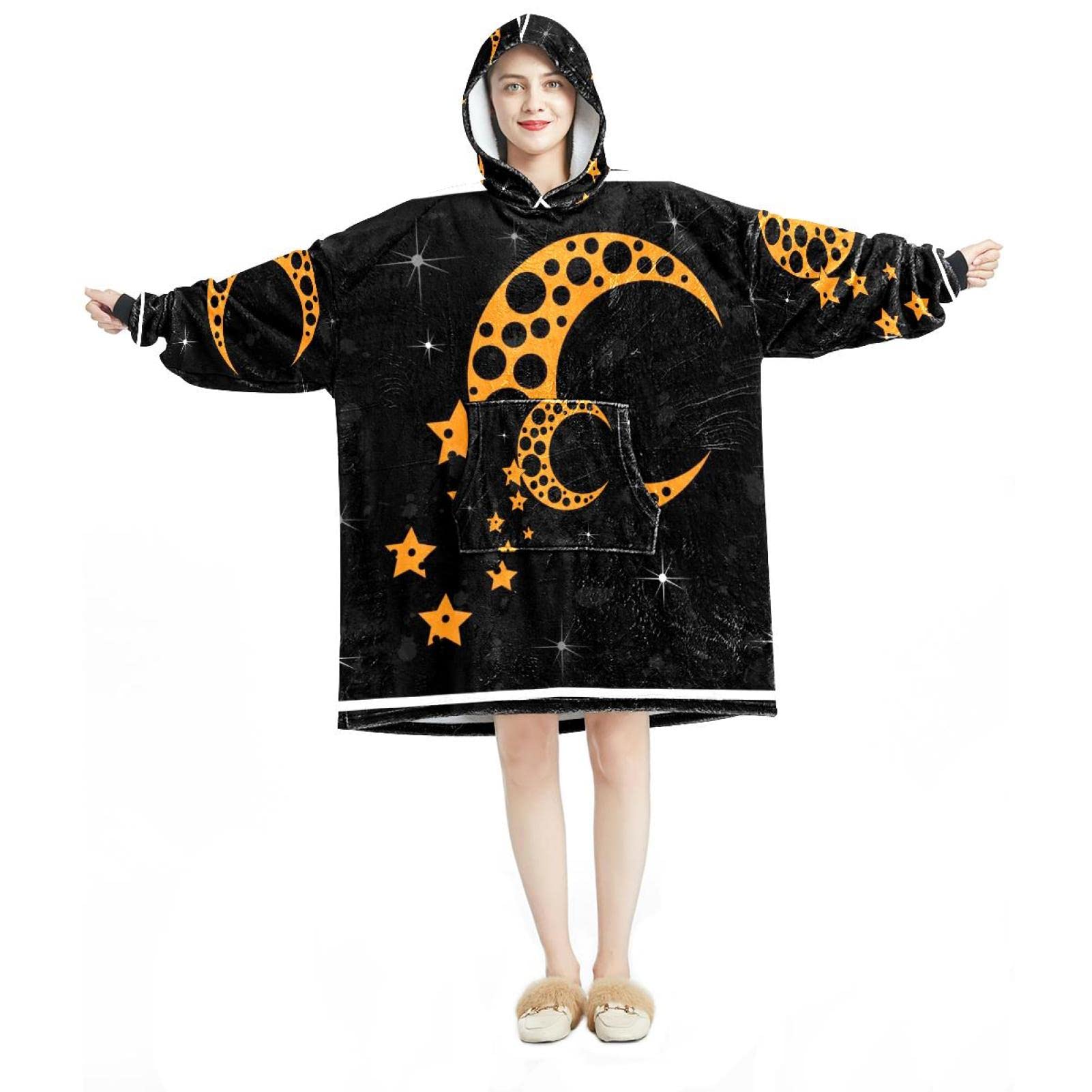 Sweat à capuche surdimensionné en flanelle pour des soirées cocooning nuit de lune