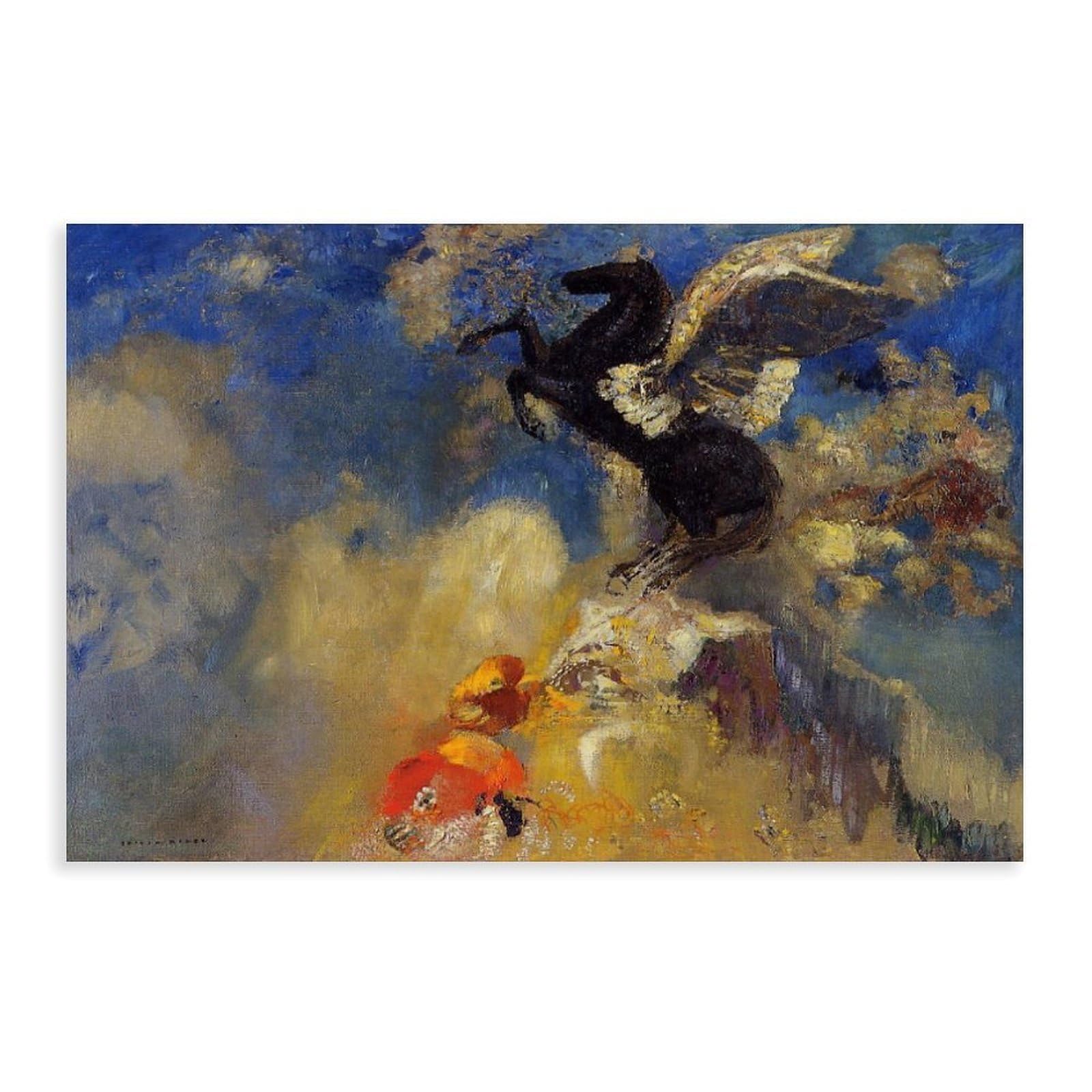 WCYB The Black Pegasus by Odilon Redon Posters Prints Canvas Deco Paintings Wall Art Unframe 24" L X 36" W