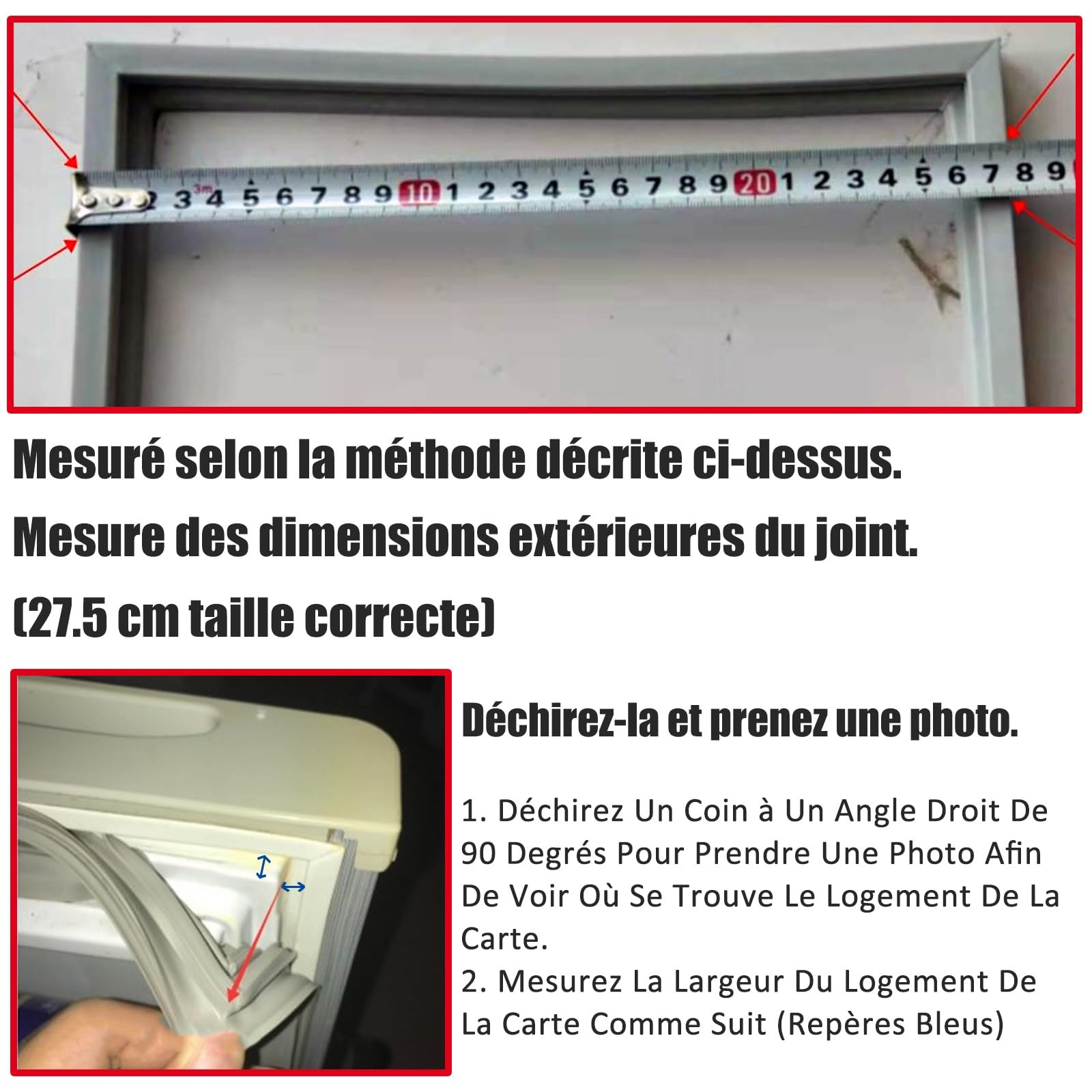 Joint De Porte Congelateur, étanchéIté Magnétique Pièces De Congélateur Toutes Tailles, Réfrigérateur Congélateur Joint D'étanchéIté Magnétique Universel pour Frigo