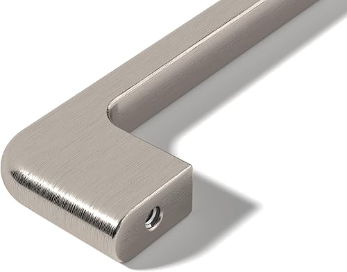 Miniatura 8 de Paquete de 1 unidad de níquel cepillado con agujero central de 5 pulgadas  Manijas de metal sólido para gabinetes de baño y decoración del hogar