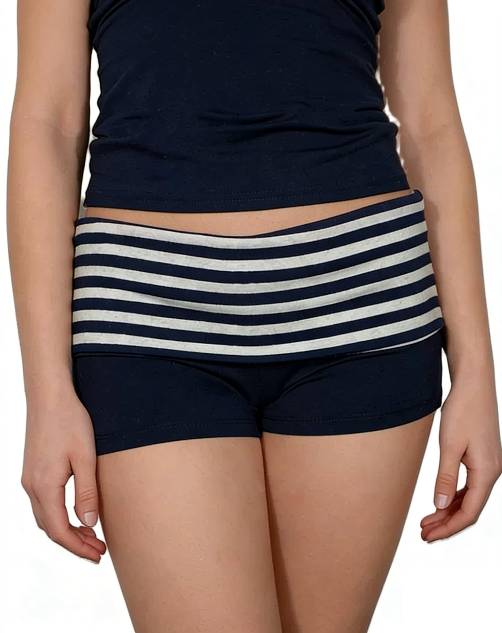 Women Fold Over Lounge Shorts Sexy Low Rise Yoga Shorts