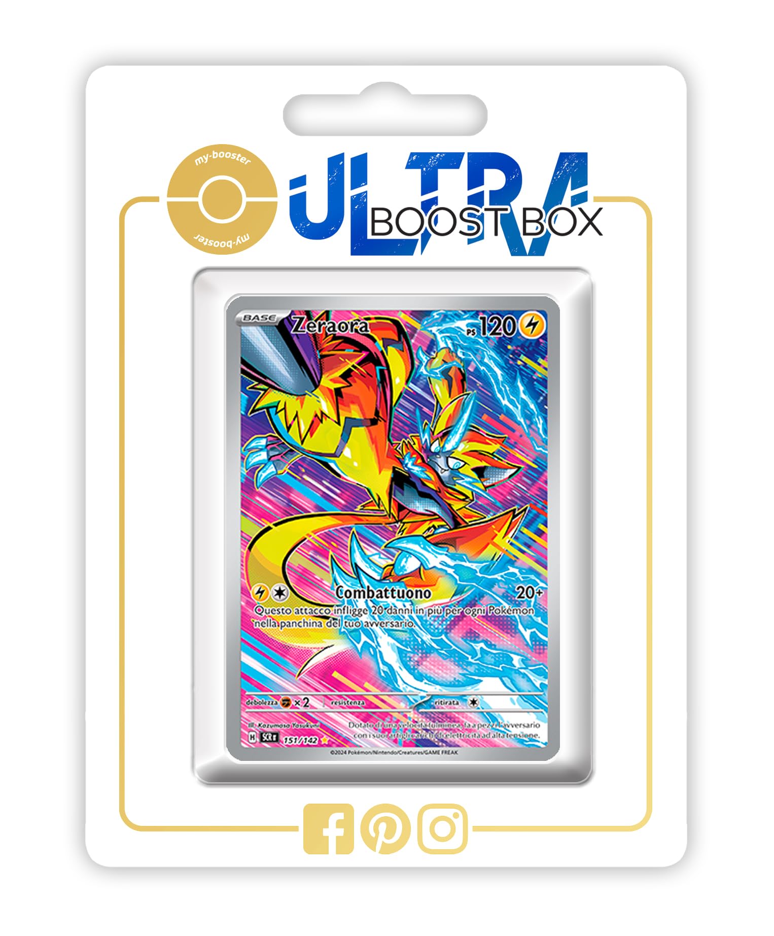 my-booster Zeraora 151/142 Alternativa Pokémon Gallery Secreto X Scarlatto e Violetto 7 Corona Astrale - Box di 10 carte Pokémon Italiane