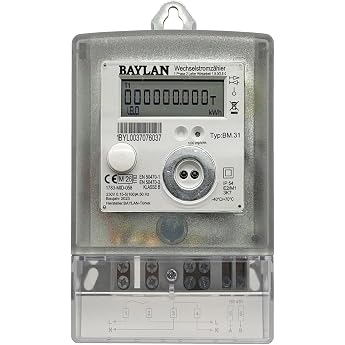 Two-Direction AC Meter [BM.31 - MID 26] Calibrated Electricity Meter Direct Measuring up to 100A Two-Direction Meter 1.8.0/2.8.0 Single Tariff Counter LCD Display 12-Month Memory with Real-Time Clock RTC