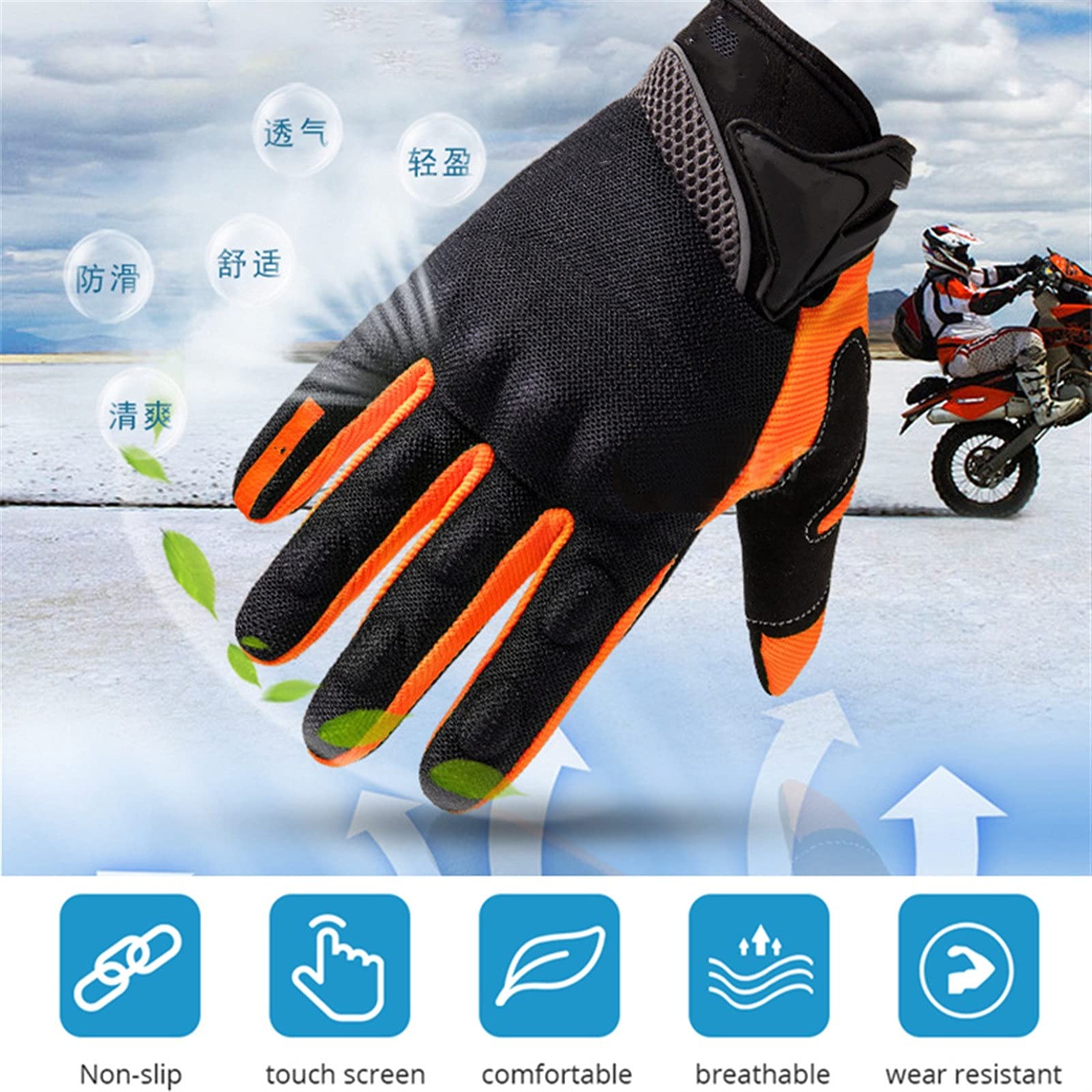 Rękawice motocyklowe, rękawice motocyklowe Rękawice motocyklowe męskie wyścigowe Moto Gant Motocross Rękawice motocyklowe oddychające letnie pełne palce Guantes