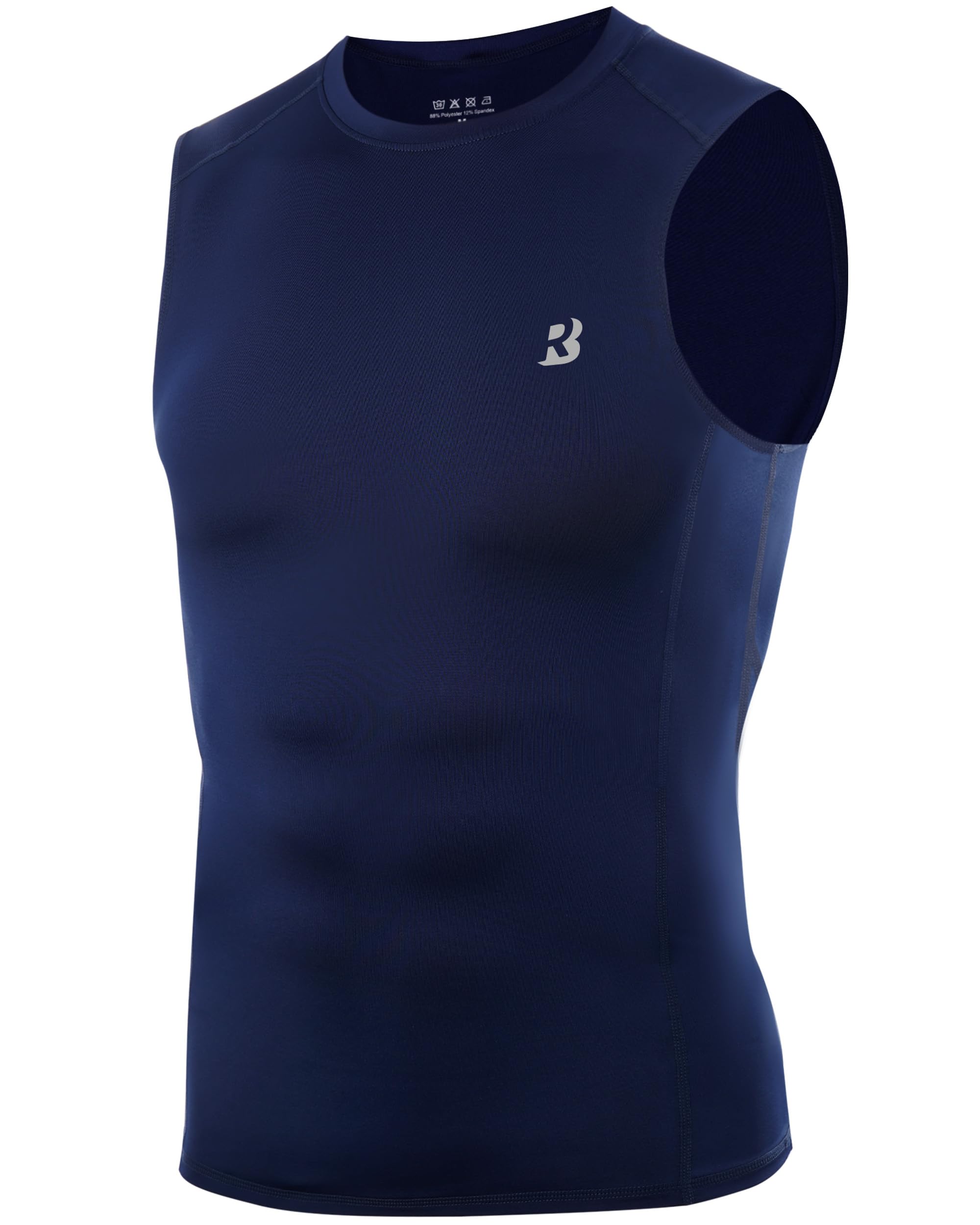 Men’s Compression Vest Sleeveless Gym Top – Quick Dry Muscle Fit Running Vest for Workout, Training, Fitness All Season