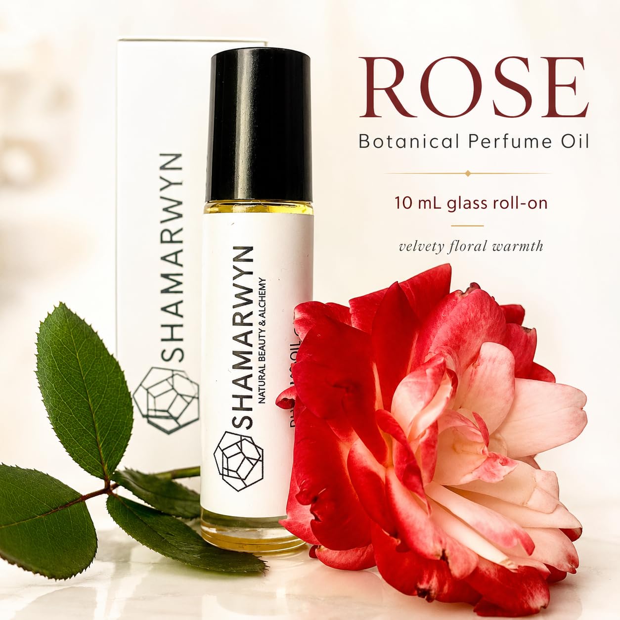 Rose Perfume Oil Botanical Essential Oil Roll-On, 10 mL