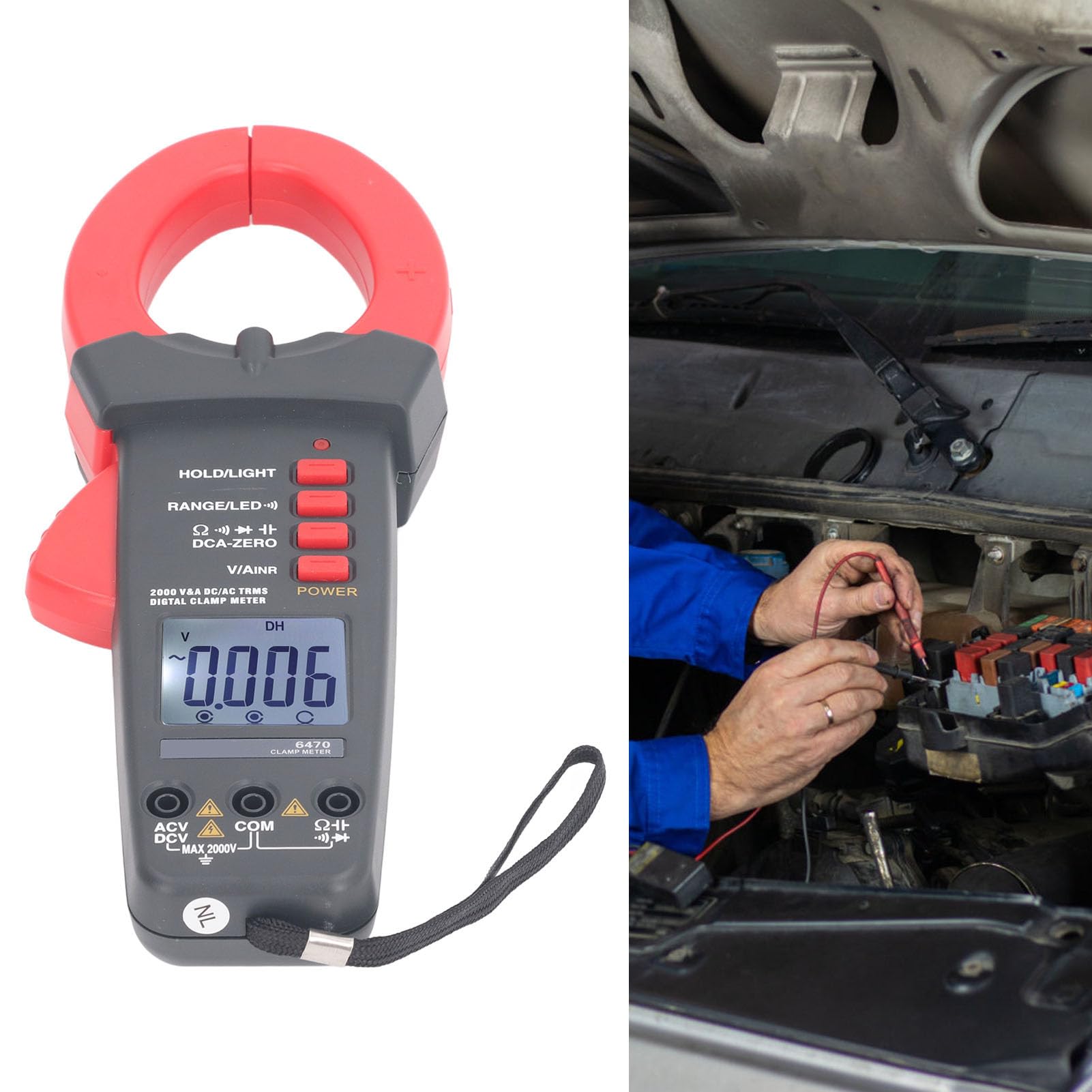 Hyuduo Miernik Cęgowy Multimetr ABS Cyfrowy Multimetr Cęgowy 1999 Liczba 55 Mm Szczęka Tester Rezystancji Napięcia Prądu Stałego AC dla Elektryków Naprawa Domu 32 do 104°F