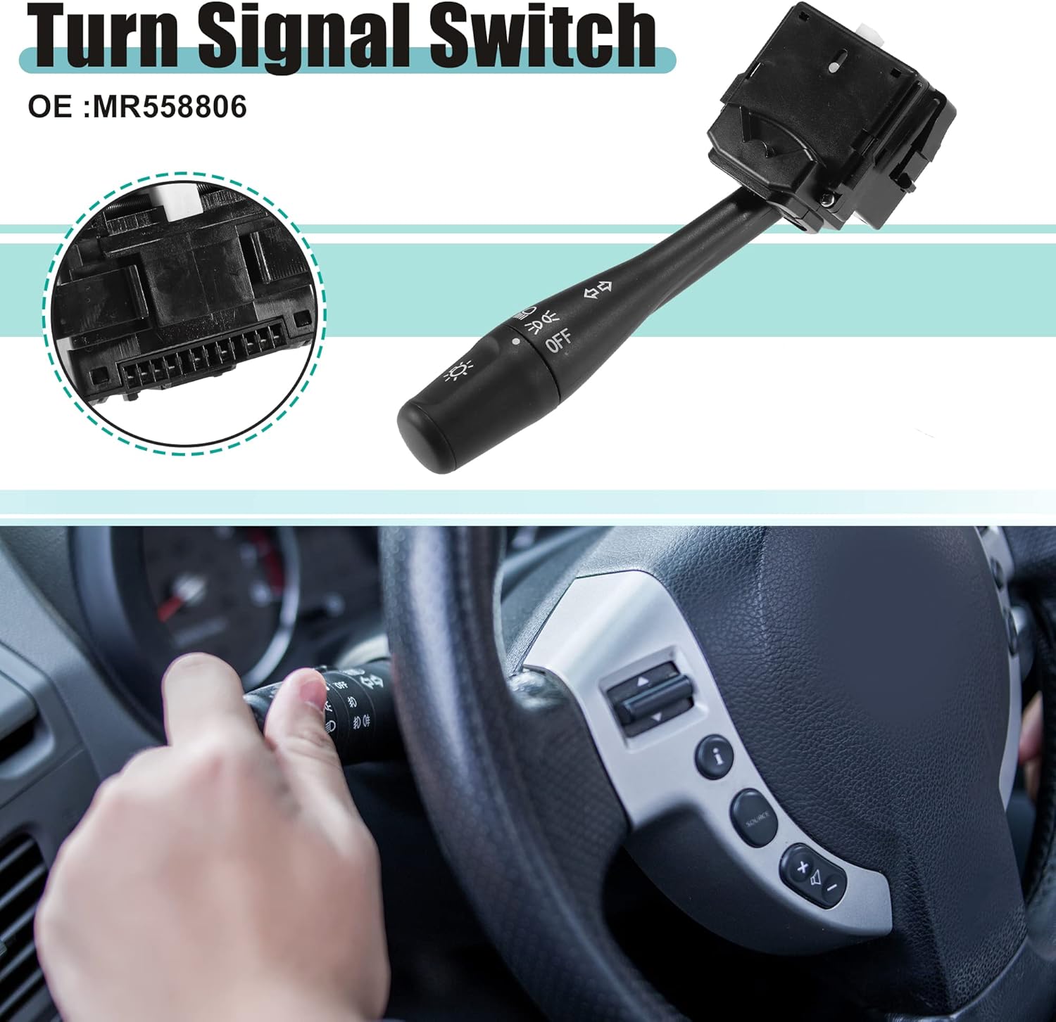 ACROPIX Turn Signal Switch Multifunction Combination Switch Fit for Mitsubishi Eclipse - Pack of 1 Black