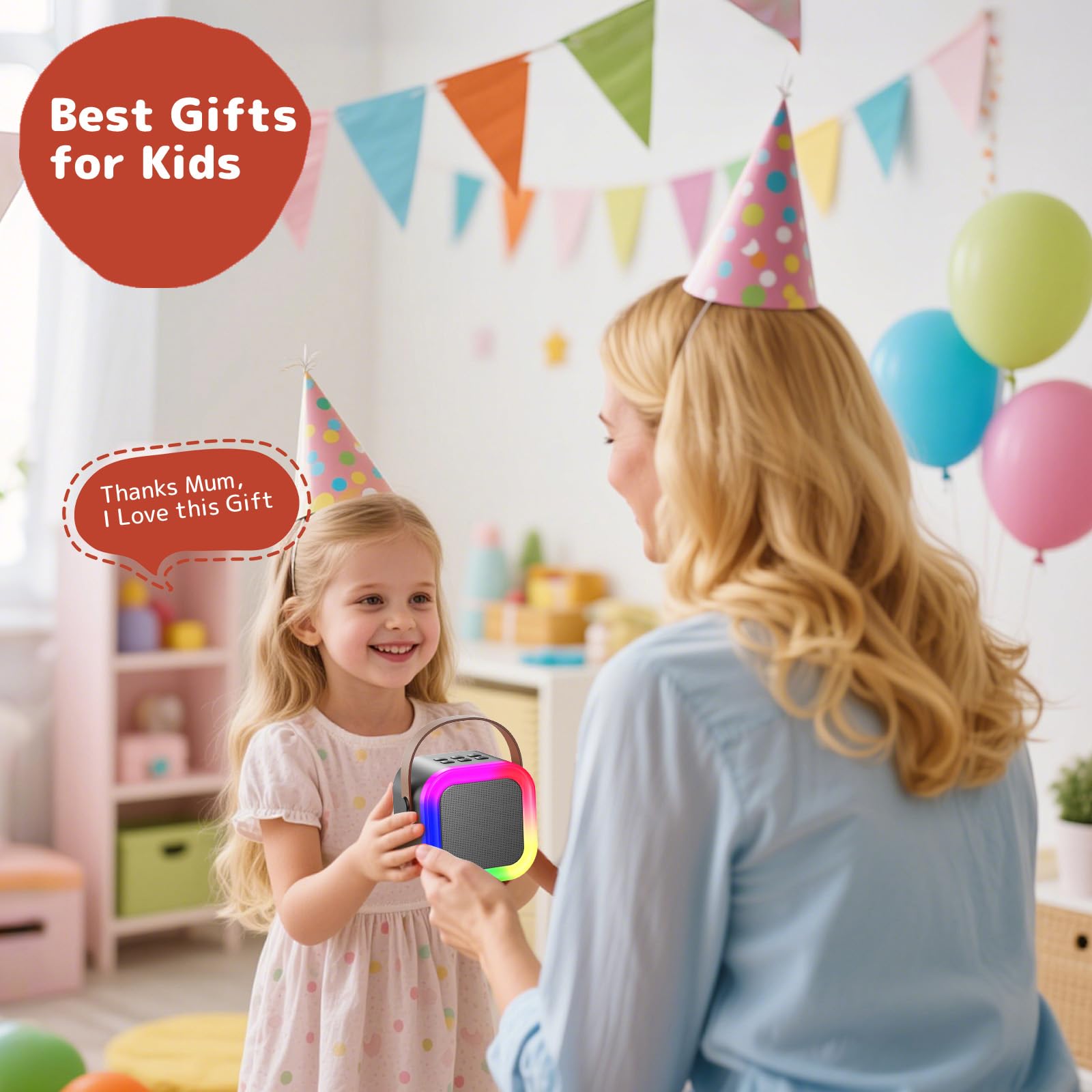 Fede Karaoke per Bambini, Regalo Bambina 3-12 Anni Microfono Bambini Giochi Regali Bambina 3-12 Anni Karaoke con 2 Microfono Bluetooth Giocattoli Regalo Bambino 3-12 Anni