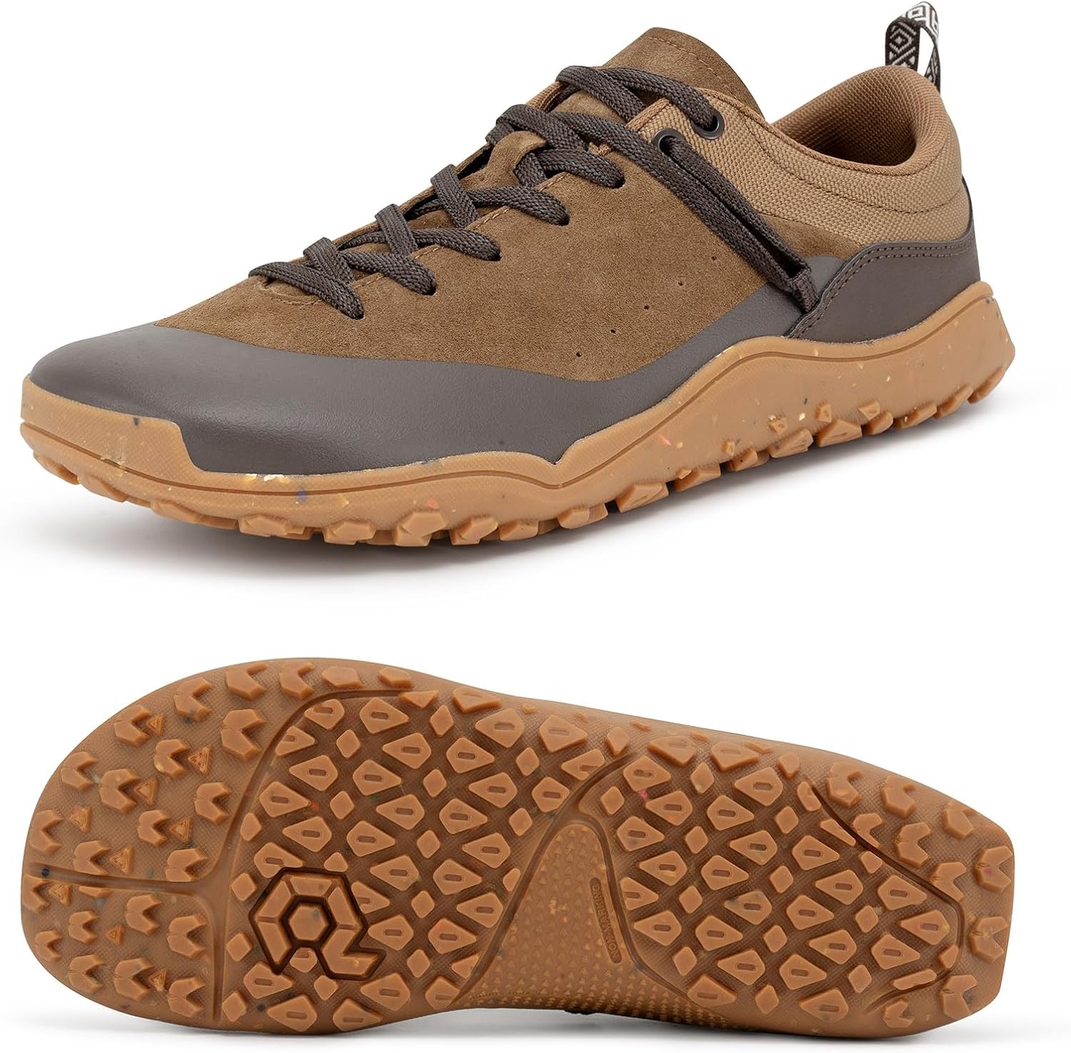 Men's Barefoot Shoes for Trail Hiking & Gym - Zero Drop & Wide Toe Box - Anti-Wear Deep Lug Sole - Relieve Knee & Arch Pressure