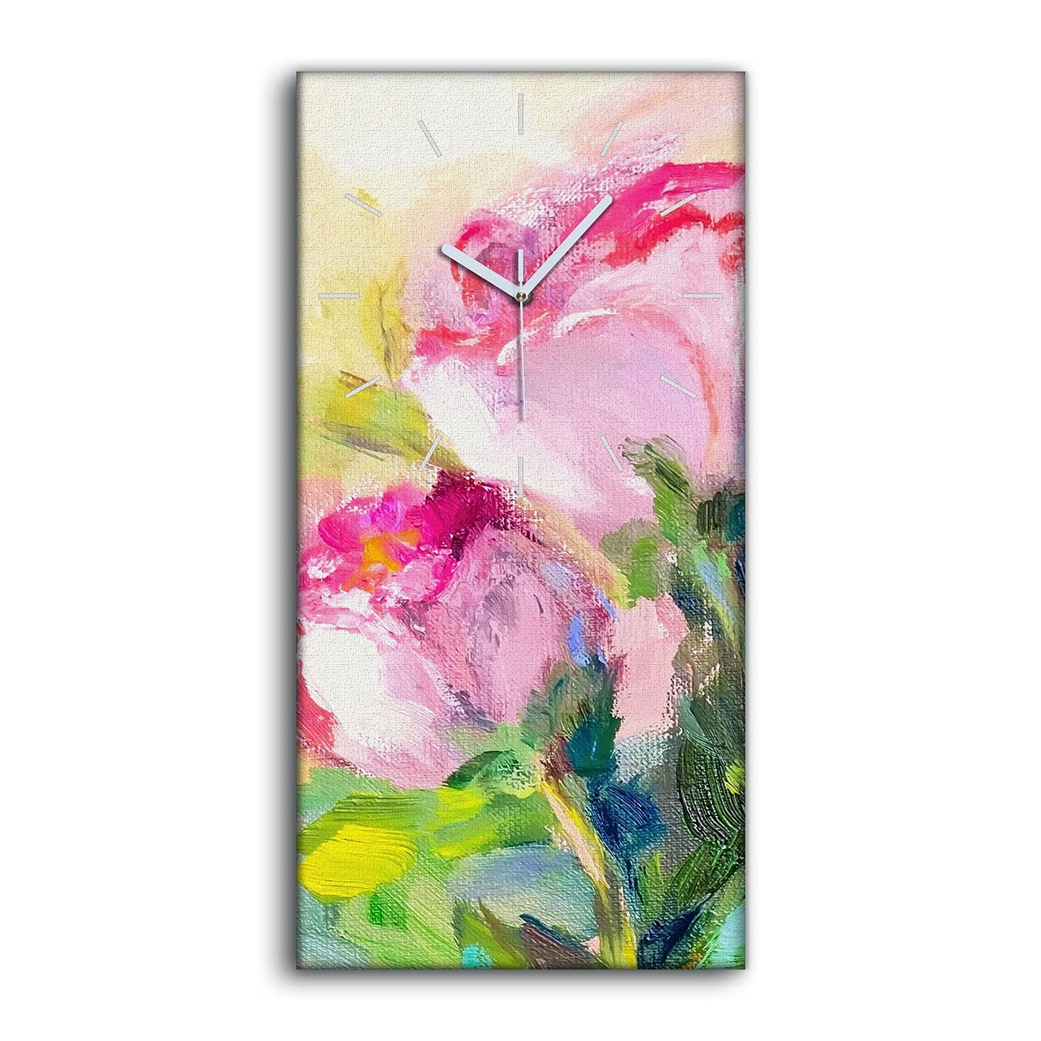 Horloge sur toile 30x60cm décoration murale art moderne