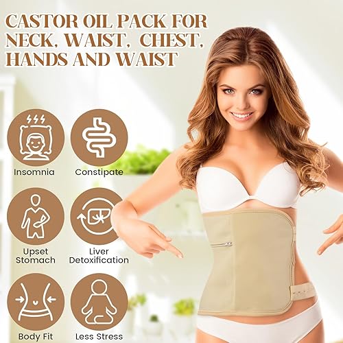 Miniatura 2 de Paquete de 7 paquetes de aceite de ricino, paquete de aceite de ricino orgánico reutilizable, paquete de aceite de ricino ajustable, correa