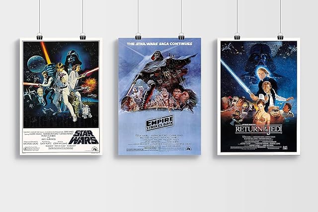 Star Wars Trilogy Poster Set - Star Wars - Empire Strikes Back & Return Of The Jedi Poster/Print/Picture Satin Photo Paper - A3 Set