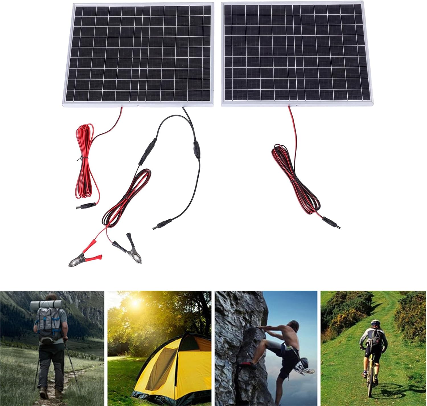Keenso Solar Panel Kit, Charge Controlle Energy Storage Systemsa Sturdy Aluminum Frame Solar Panel Kit for Phones Power Banks Batteries