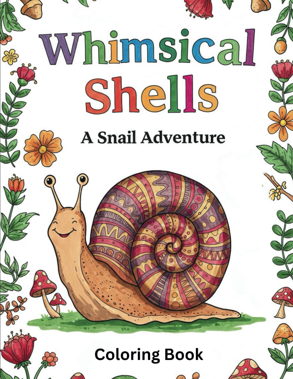 Whimsical Shells: A Snail Adventure: Relaxing Patterns and Charming Snail Scenes