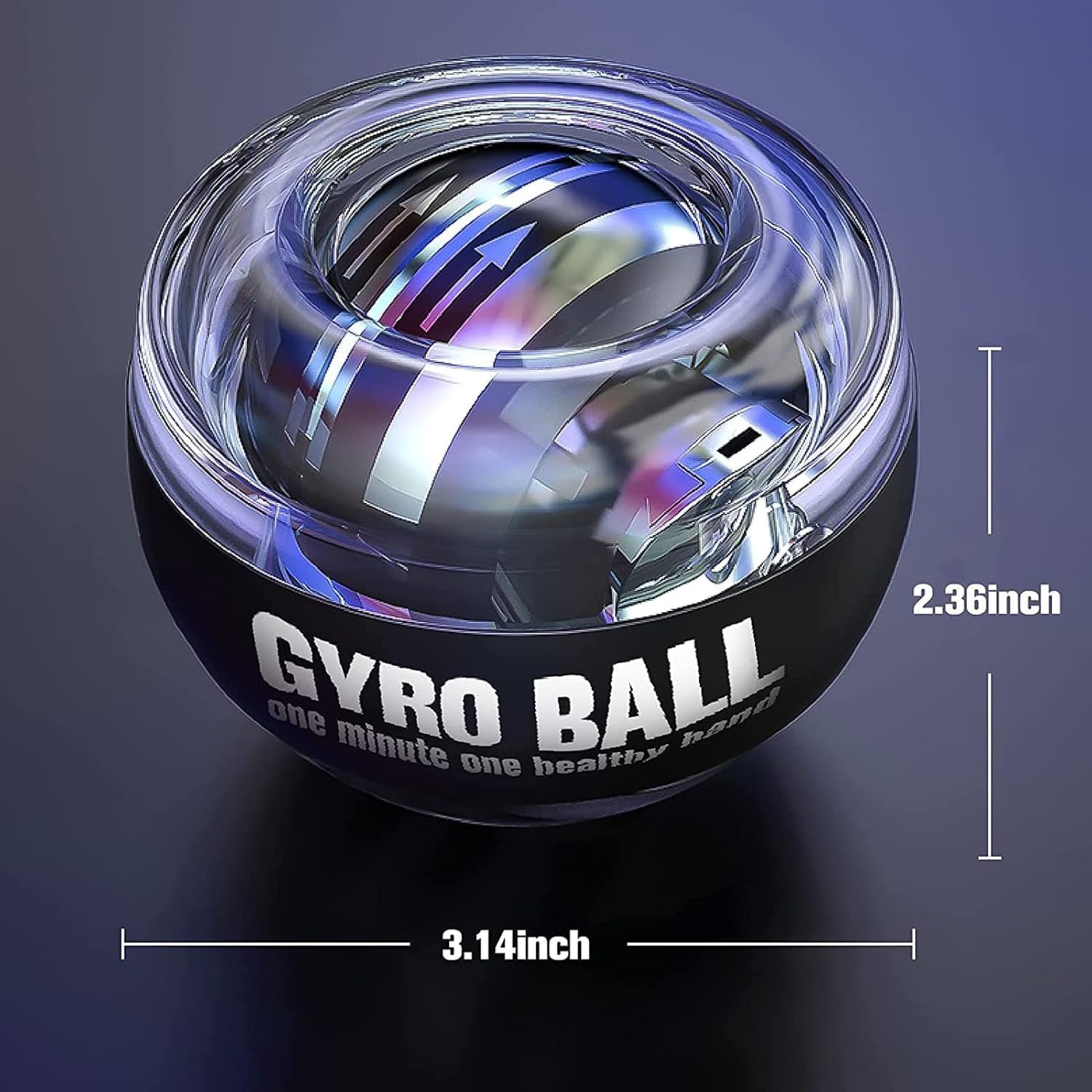 NIYANETAIL Zinc Self-Starting Gyro Ball Wrist Exerciser | Forearm & Grip Strength Trainer | Hand, Finger & Wrist Workout Ball for Strength Training, Muscle Recovery & Fitness – Silver 1