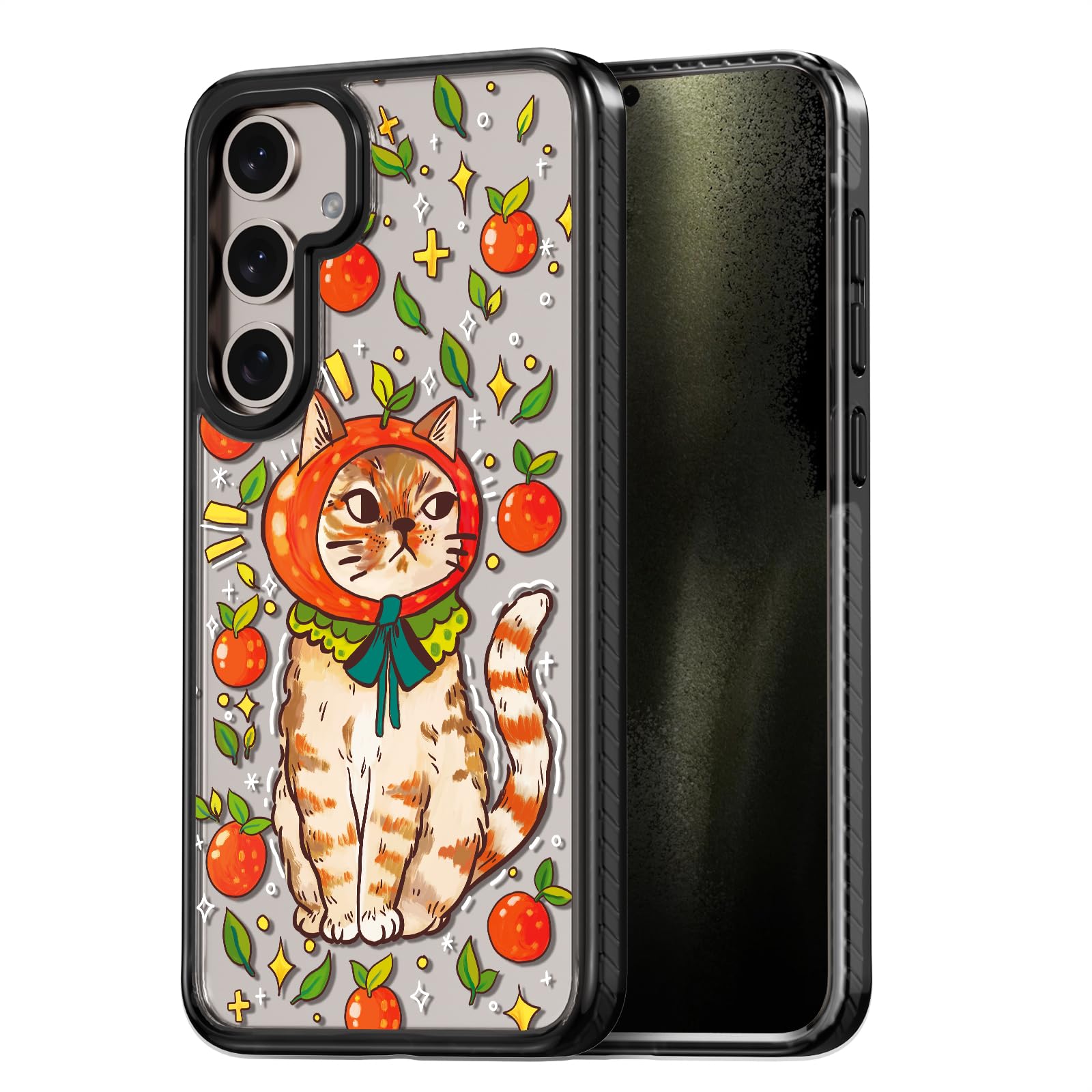Rosarnnah for Samsung Galaxy S24 Plus Case Aesthetic Black, Kitty Cat | Cute Funny Pattern Design for Girls Women Men, Durable Shockproof 6.7" Phone Case 6.6ft Drop Protection for Fashion Daily Kitty Cat(B24P) Basic Case Samsung Galaxy S24 Plus