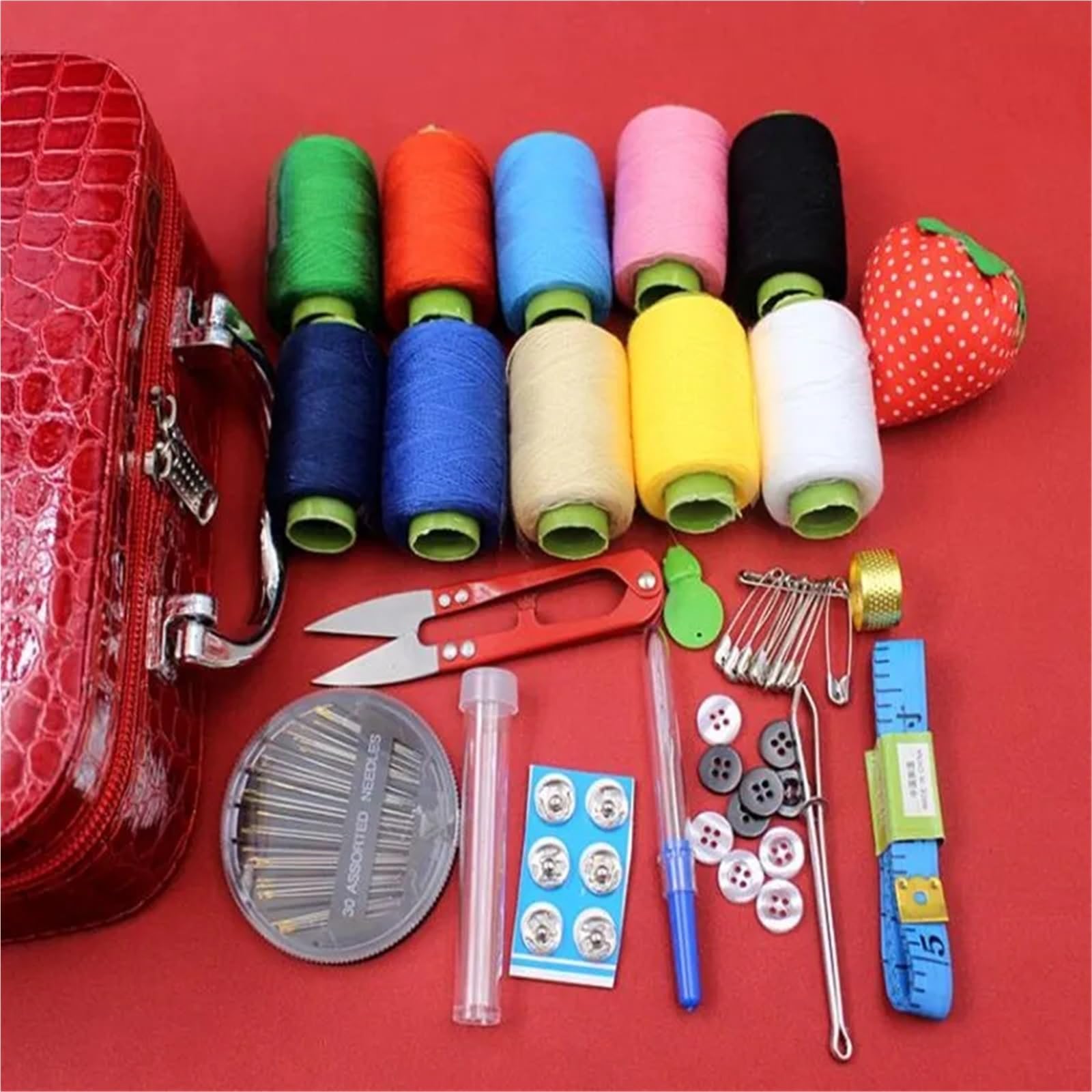 Scatola da cucito portatile, cucitura con filo for quilting, ricamo artigianale, cestini for organizer viaggio for la casa