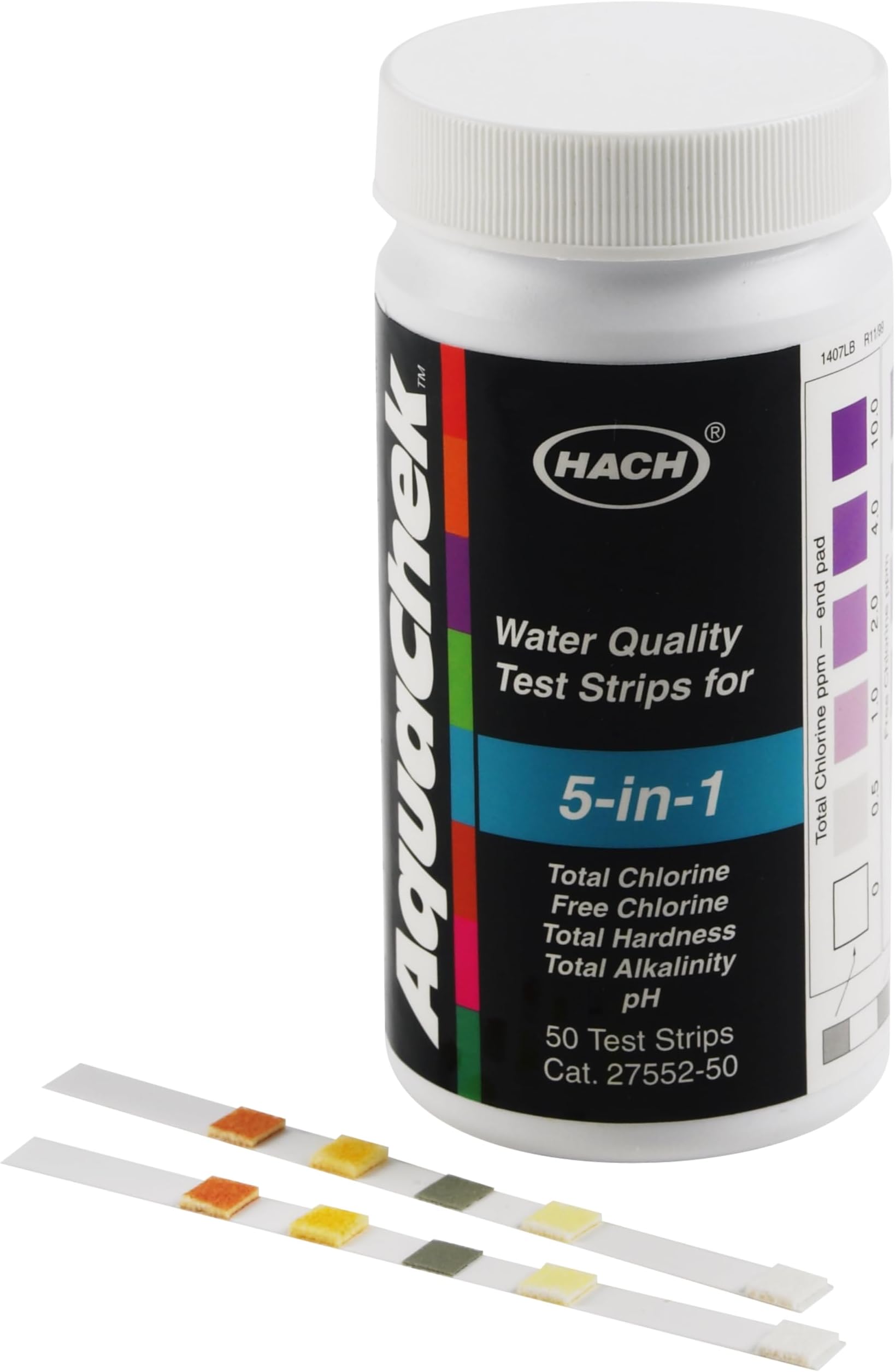 Hach 5 in 1 Water Quality Test Strips, Multi-Parameter Test Strips, Water Testing, Comprehensive Water Quality Analysis, Easy-to-Use Water Test Strips, 2755250