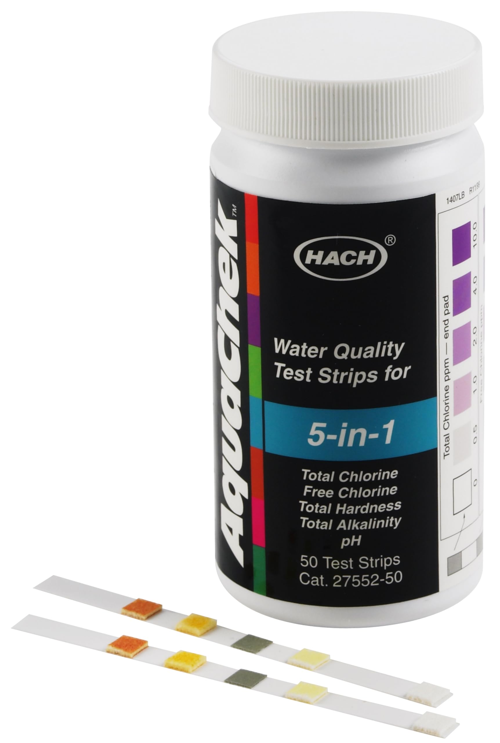 Hach 5 in 1 Water Quality Test Strips, Multi-Parameter Test Strips, Water Testing, Comprehensive Water Quality Analysis, Easy-to-Use Water Test Strips, 2755250
