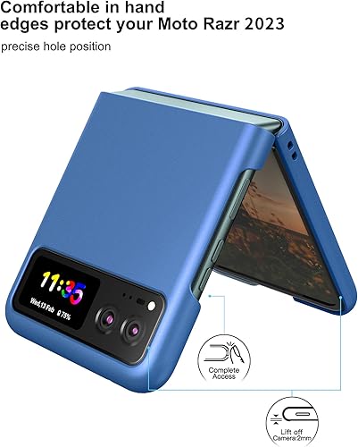 Miniatura 2 de Foluu Funda para Motorola Razr 2023 no es compatible con Razr Plus 2023, funda delgada para Moto Razr 2023, ultra delgada, de policarbonato mate con