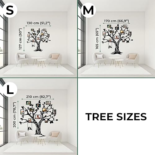 Miniatura 3 de JustLikeWood 51x50 3D Wood Family Tree Wall Stickers with Frame Pictures NEST Wall Decor Living Room Bedroom Home Decoration Family Wall Decor